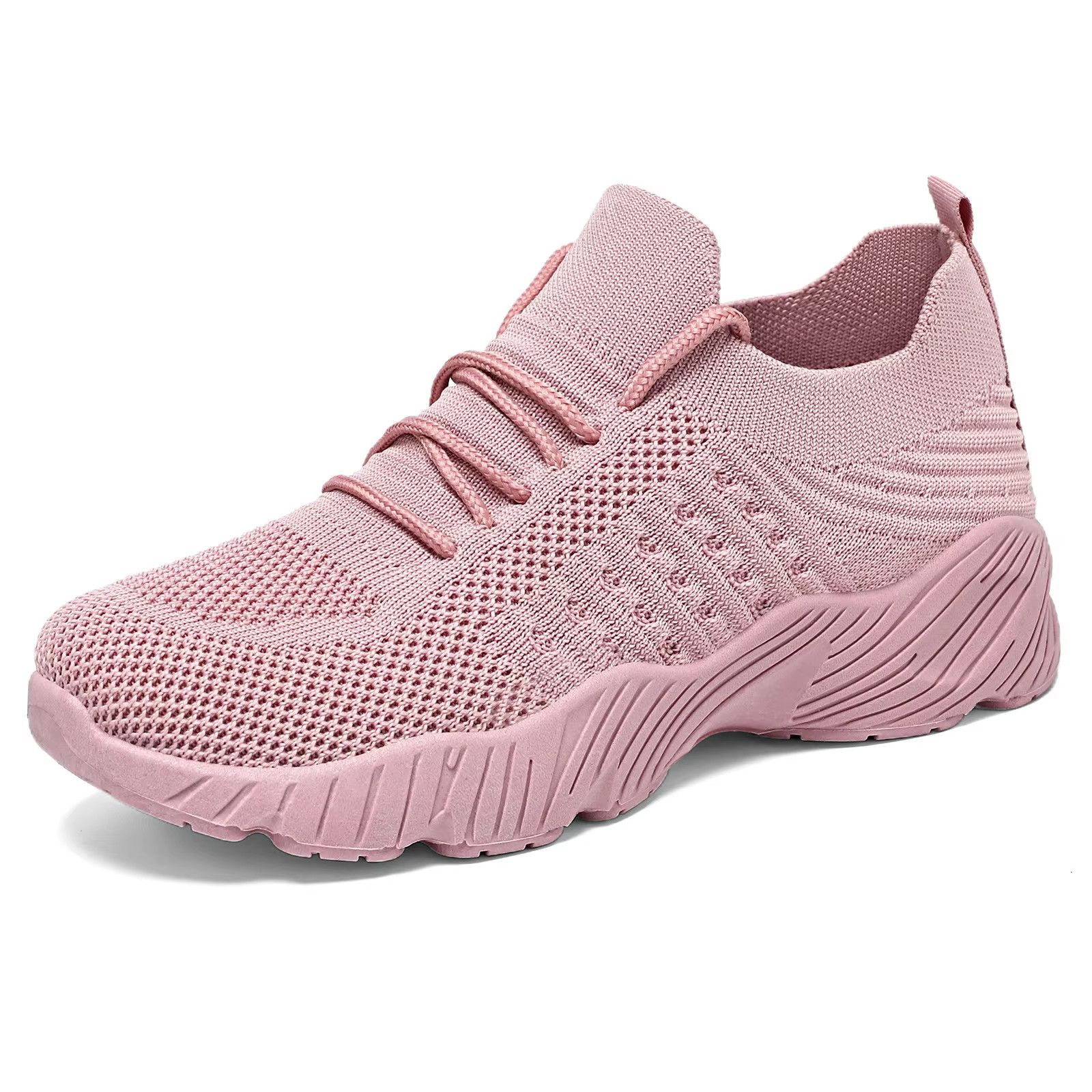 Women’s Breathable Knit Sneakers Slip On Comfort Walking Shoes Thick Sole