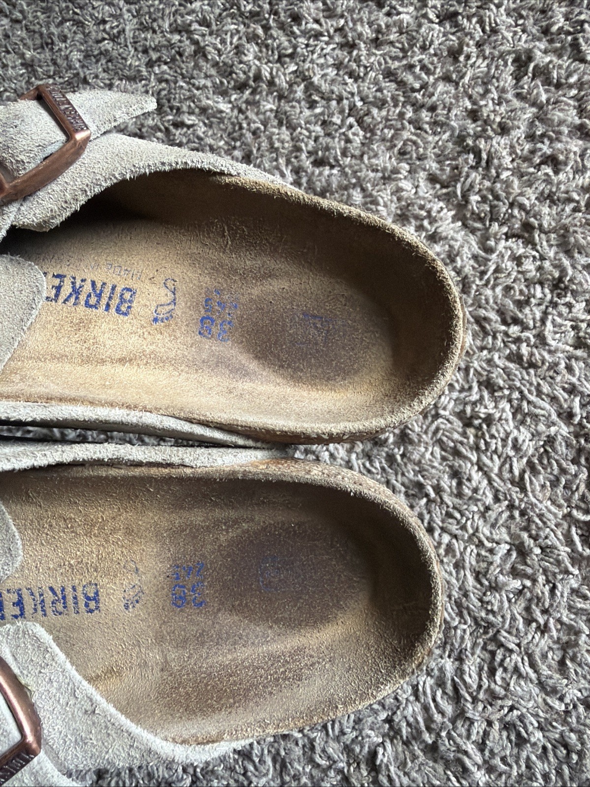 Birkenstock EU 38 Boston Taupe Suede Clog Size Women’s 7-7.5
