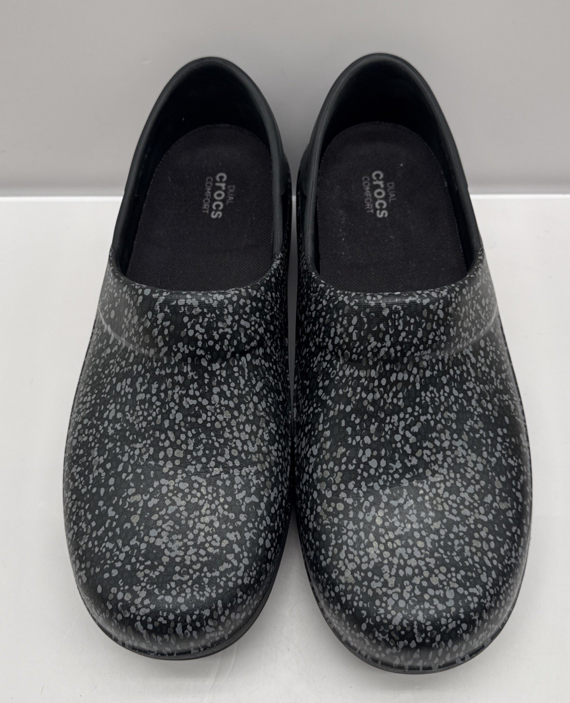 Crocs Dual Comfort Slip-On Spotted Clog Shoes Womens Sz 10