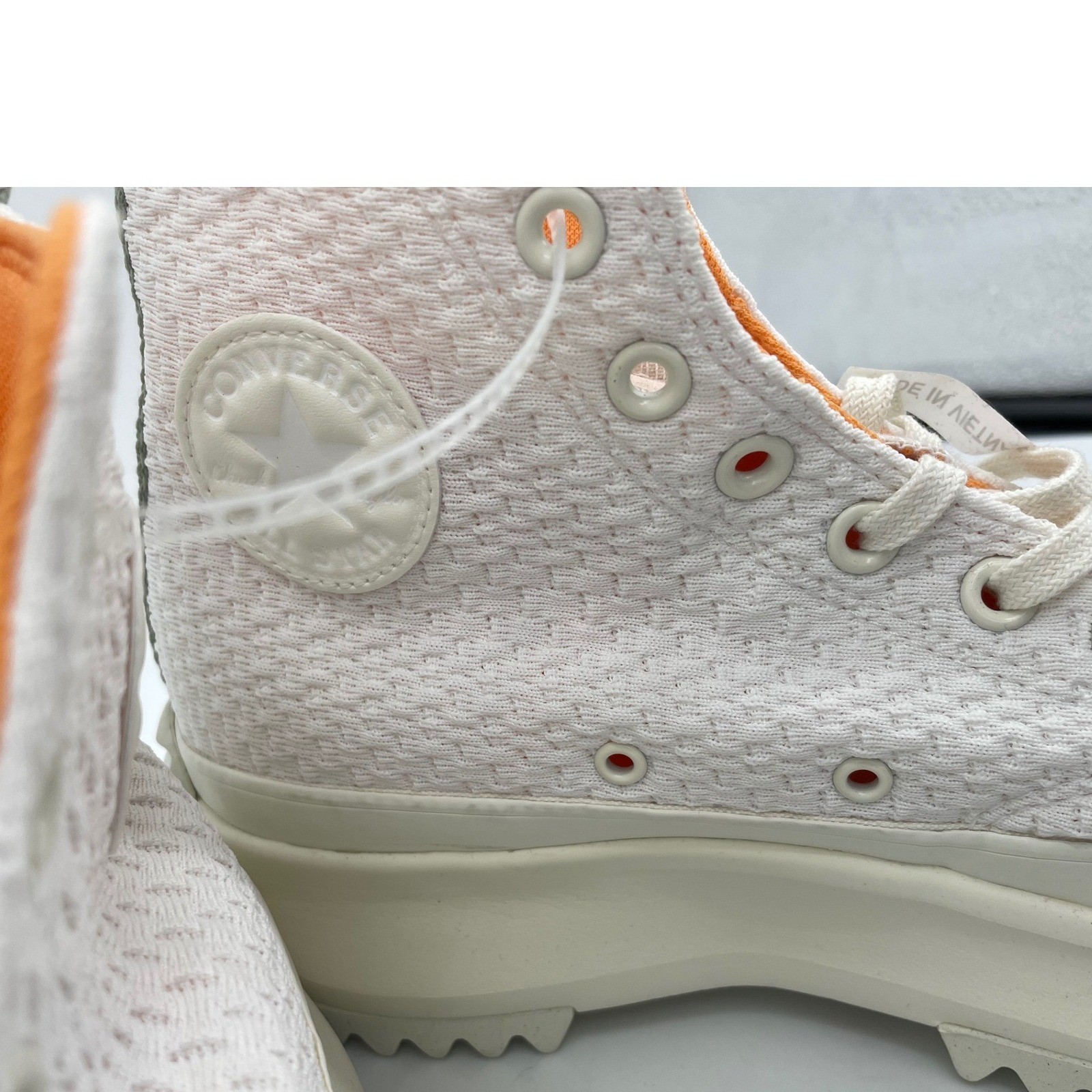 Converse Run Star Hike Shoes Womens 11 White Peach Olive Textile Platform