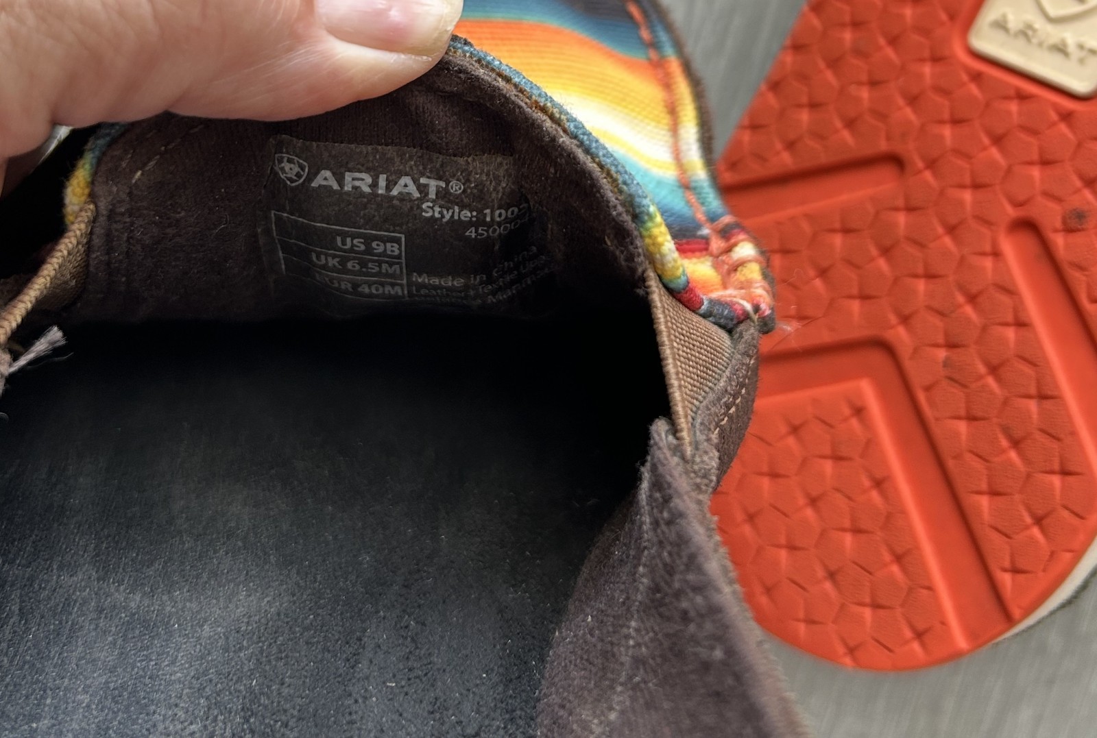 Ariat Cruisers Chocolate Boho Aztec Saddle Blanket Sunset Shoes 9B