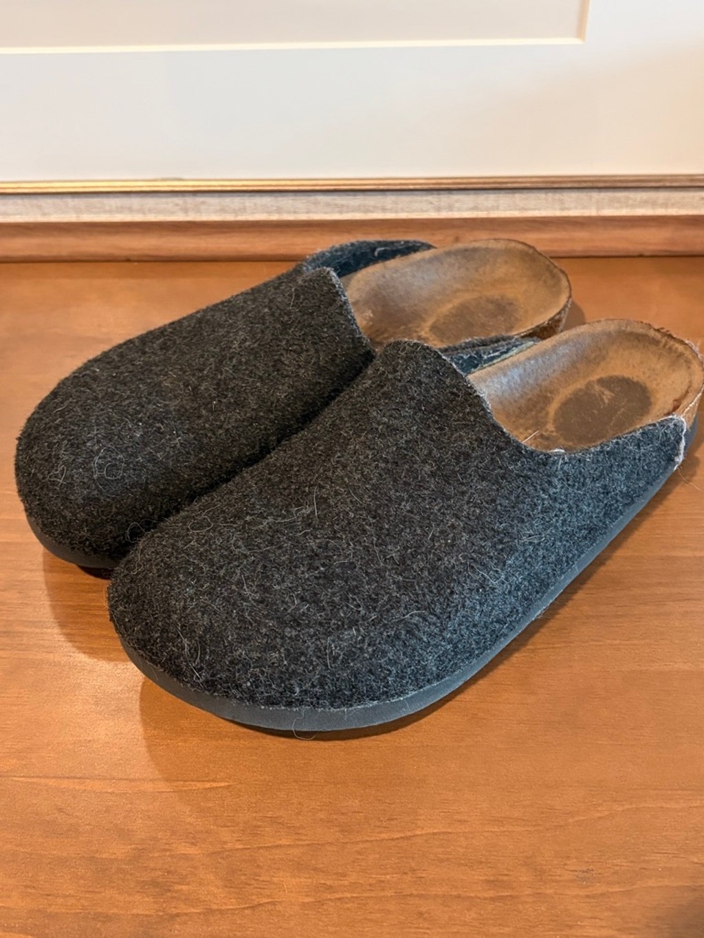 Birkenstock Dark Gray Wool Felt Amsterdam Clogs Size 6 / 6.5 EU 37