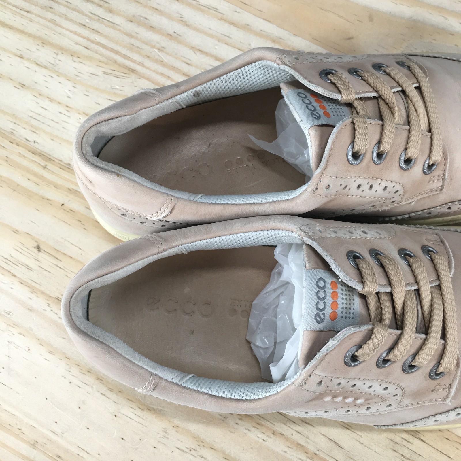 ECCO Shoes Womens 39 Hybrid Golf Sneakers Wingtip Pink Leather Round Toe Low Top