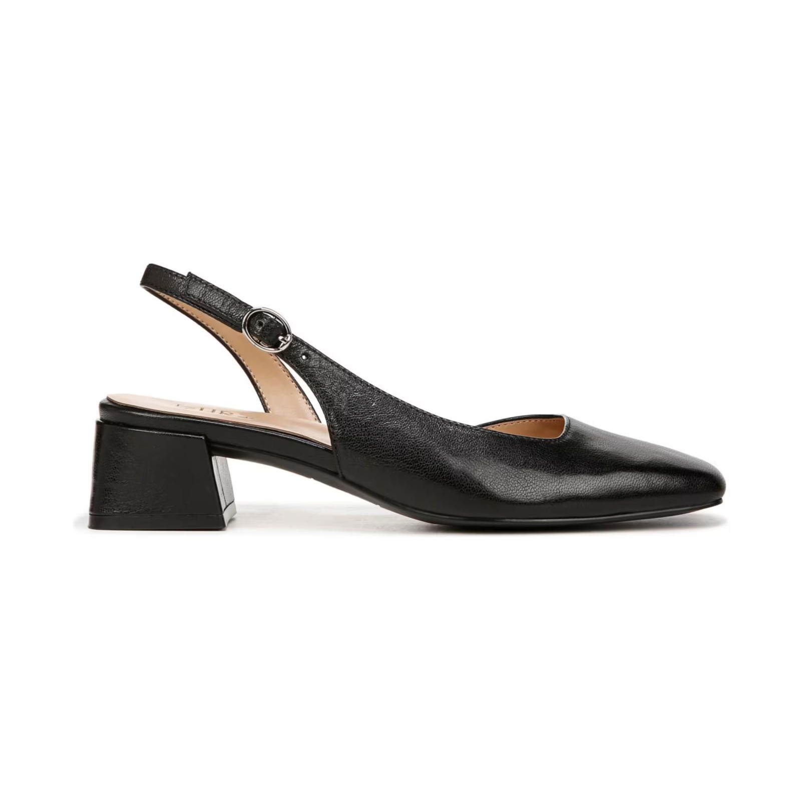 Naturalizer Jayla Mid-Heel Square Toe Slingback Pumps Dark Gold Leather