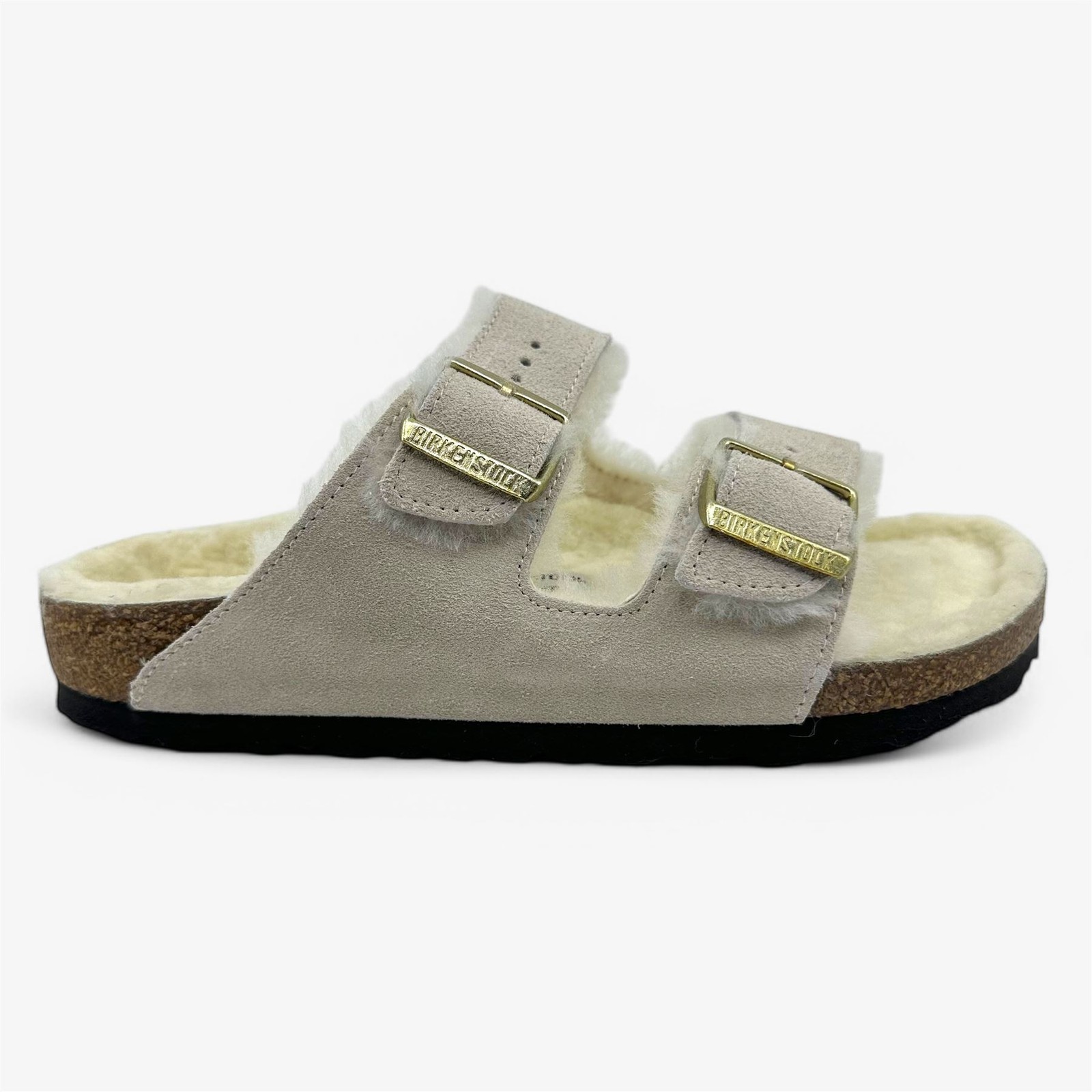 Birkenstock Arizona Shearling Antique White Womens Casual Soft Footbed Clog