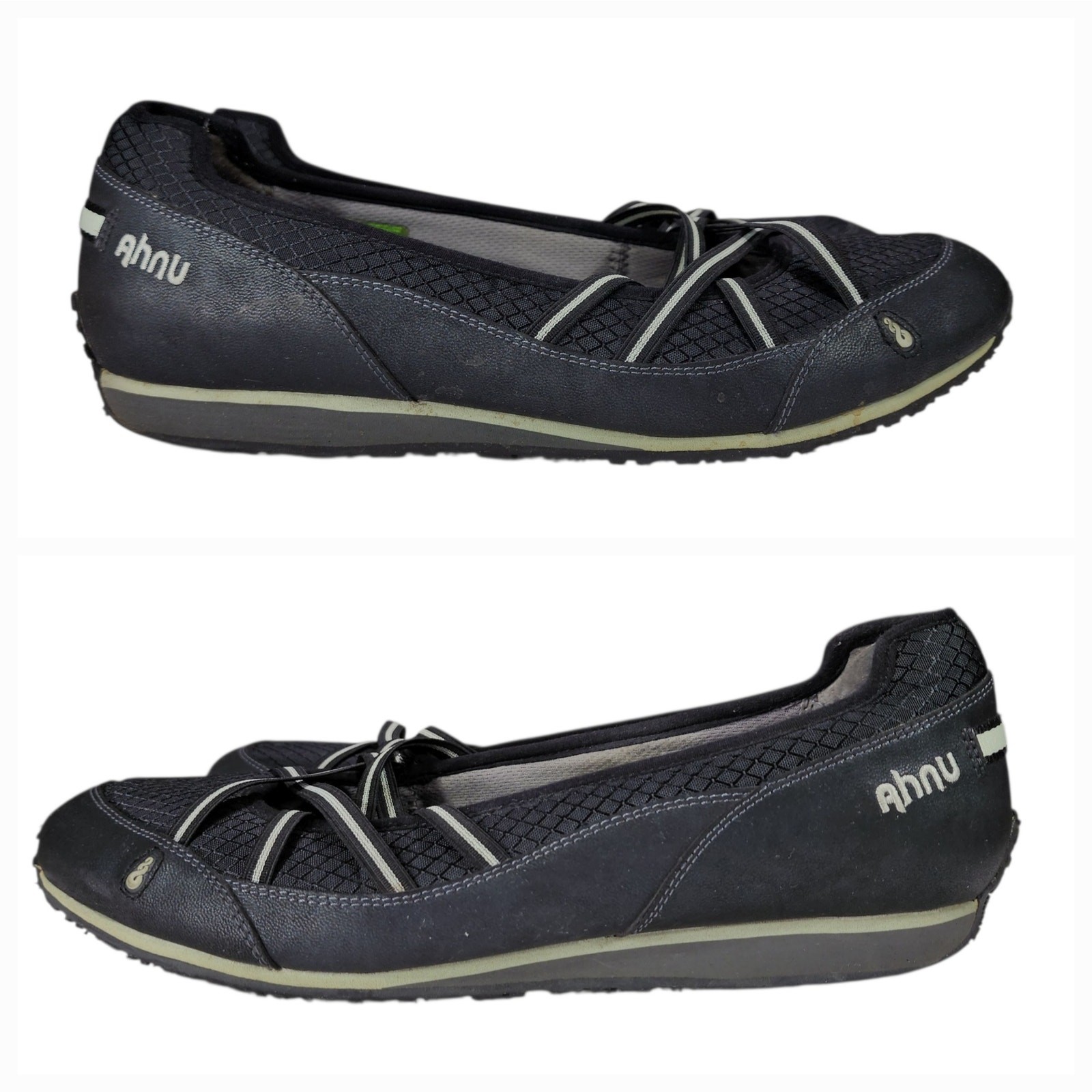 Ahnu Crissy II Loafer 11 Womens Black AF2562BLK Slip On Elastic Strap NEW INSOLE