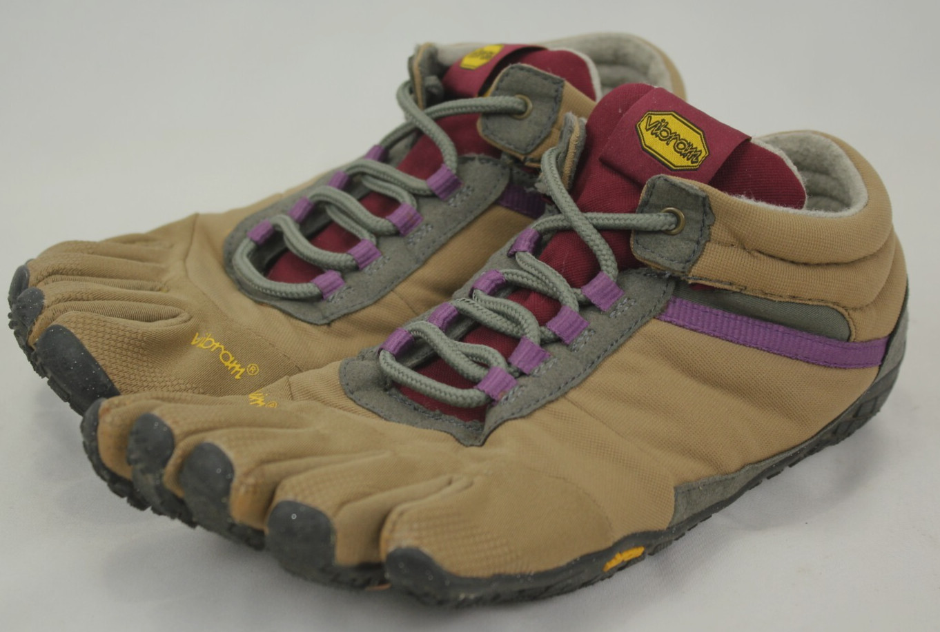 VIBRAM FIVE FINGERS V -TREK BROWN LINED HIKING SHOES SIZE 40 VGC!