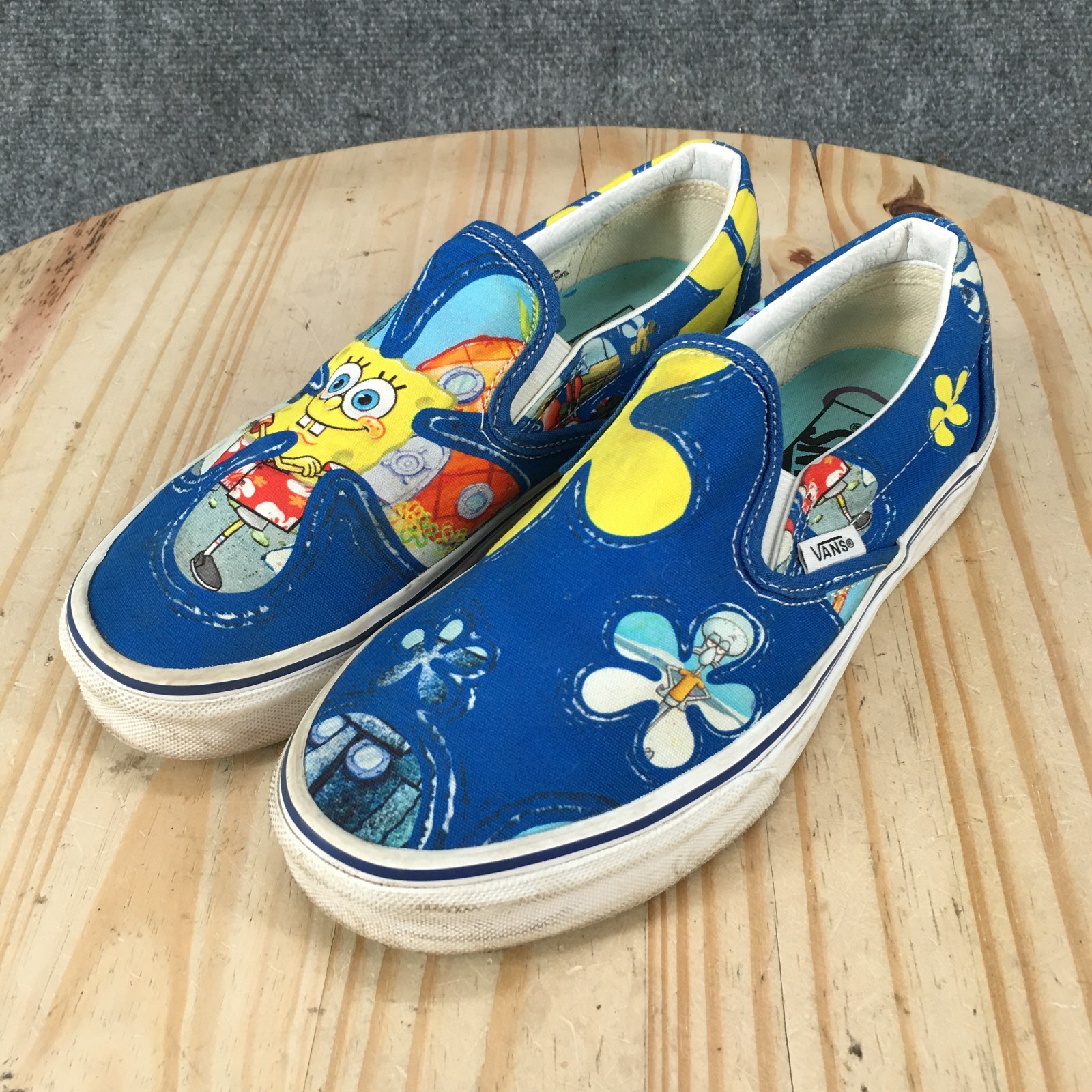 Vans Shoes Mens 5.5 Womens 7 SpongeBob SquarePants Slip On Sneakers Blue Multi