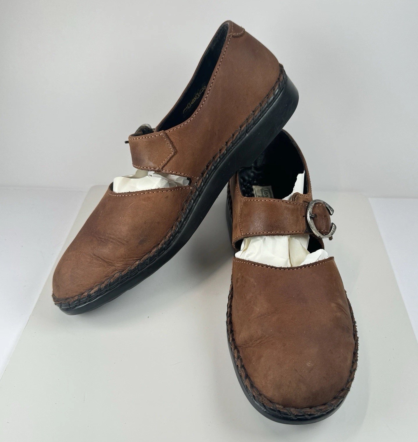 Josef Seibel Air Massage Mary Jane Ring-Buckle Shoes EU 40 US 9-9.5 Brown