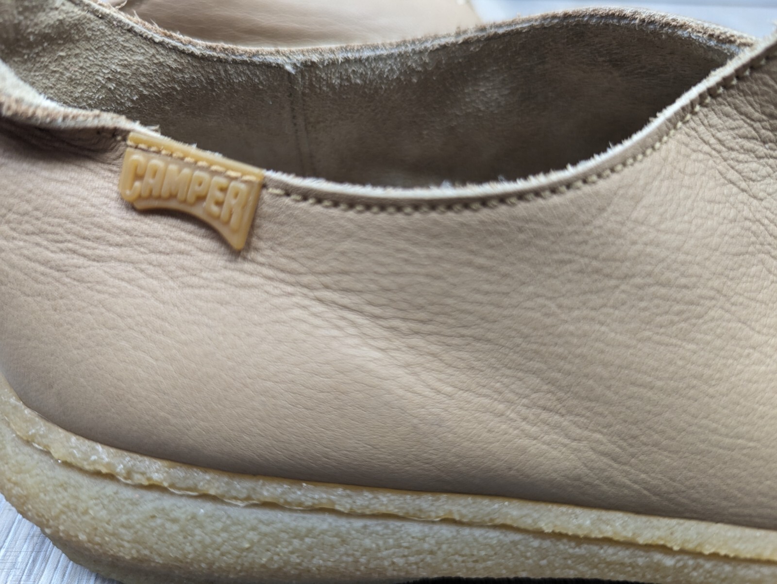 100% Camper Women Comfort Shoes Leather Tan/Nude Slip On Size 9