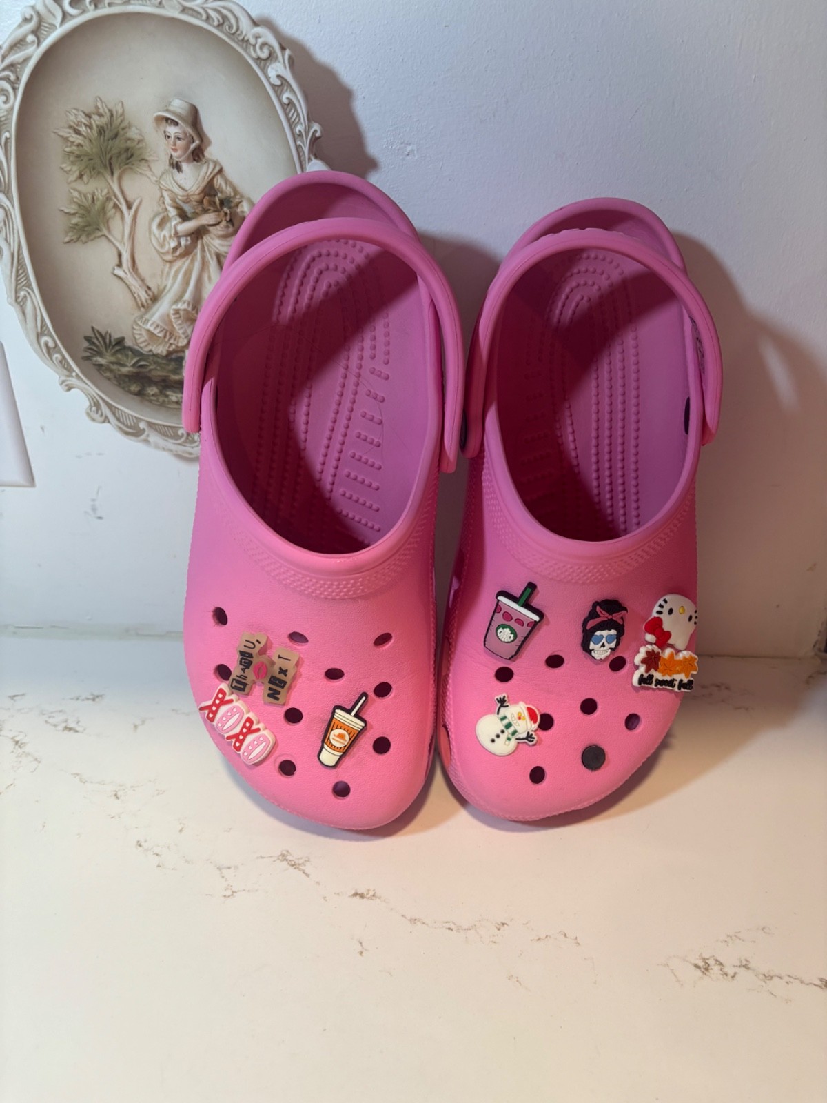 Crocs Womens Shoes Size 9 Pink Rubber Activewear Slip Ons