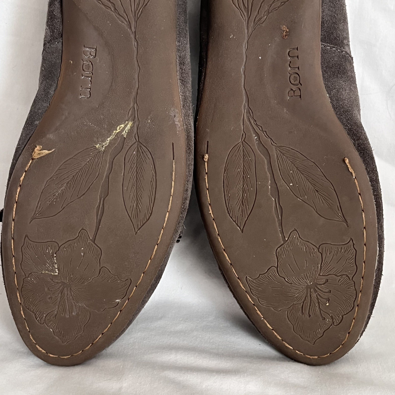 Born Handcrafted Leather Size 7 Women’s Grey Brown Slip On Casual Comfort Mexico