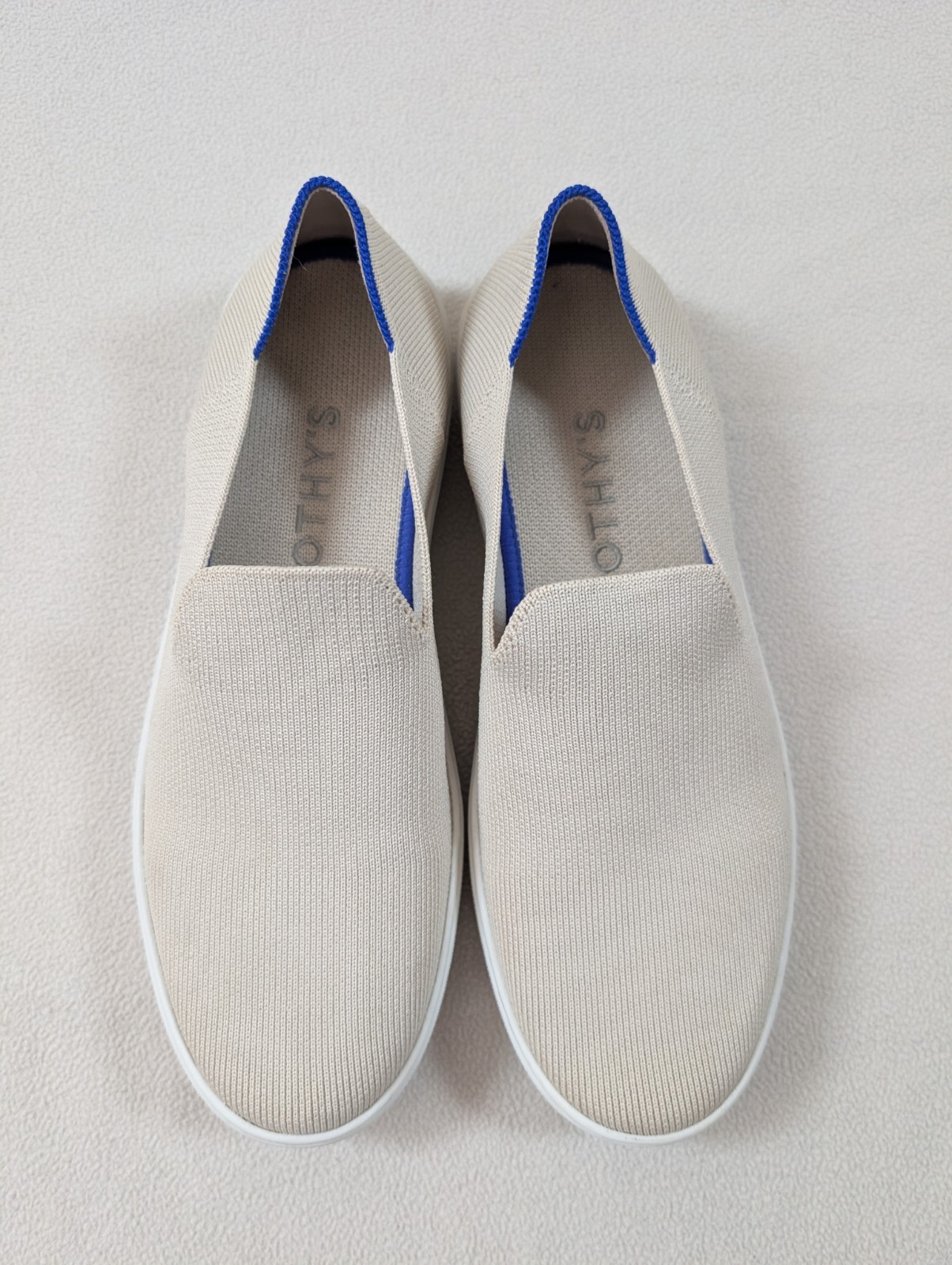Rothy’s Womens 8 The Original Slip On Sneaker Shoes Beige Sand Washable Flats