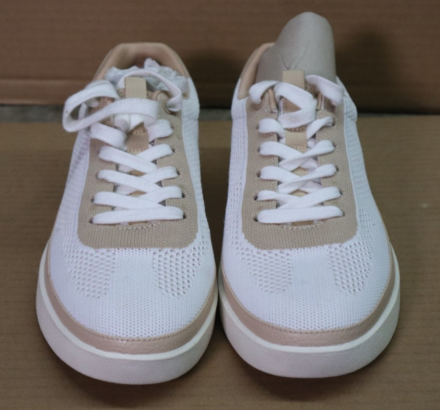 Vionic Galia Knit Lace-Up Sneakers White & Beige Women’s Size 8.5W