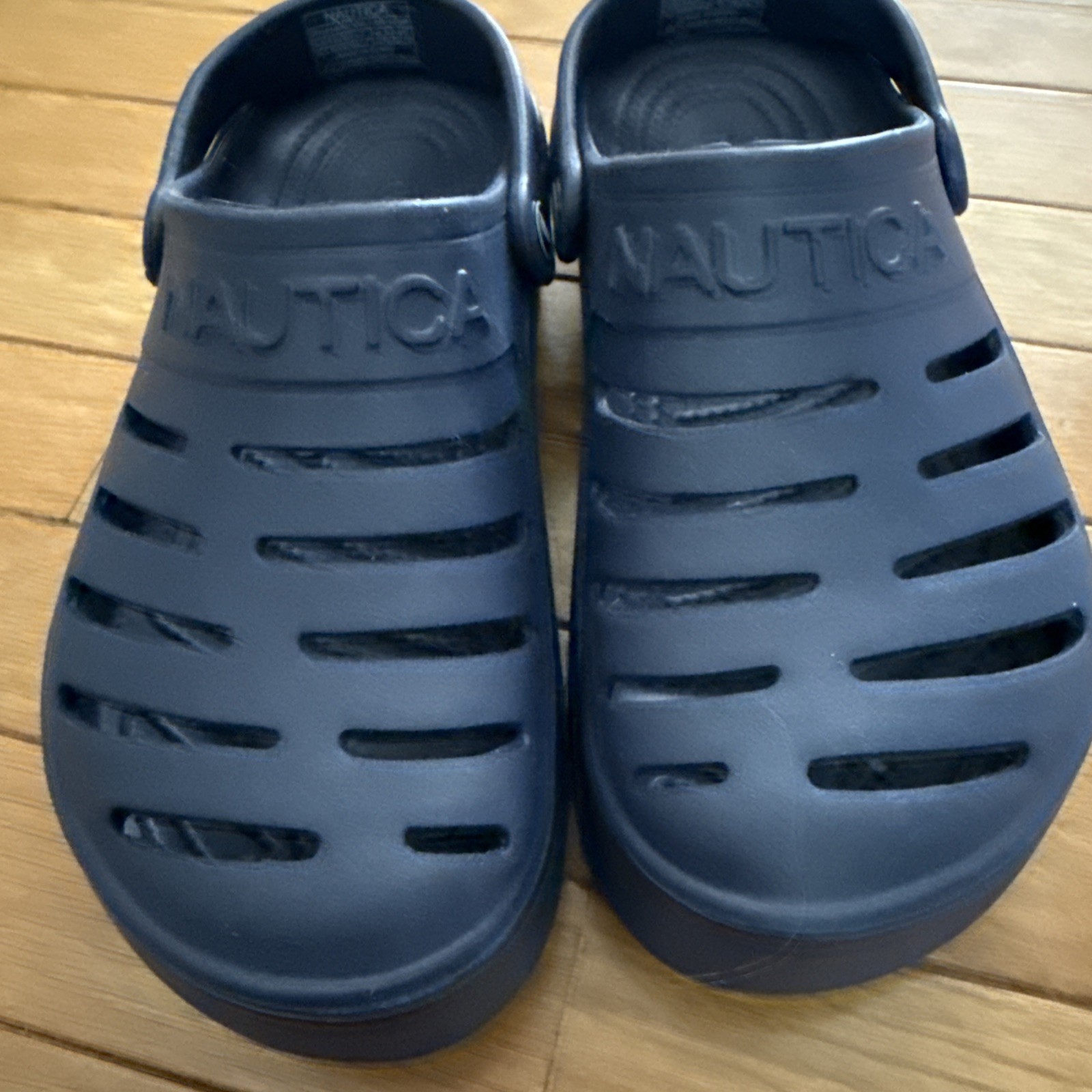 7M 9W Nautica Navy Blue Unisex Rubber Clogs Sports Sandal River Edge Slippers