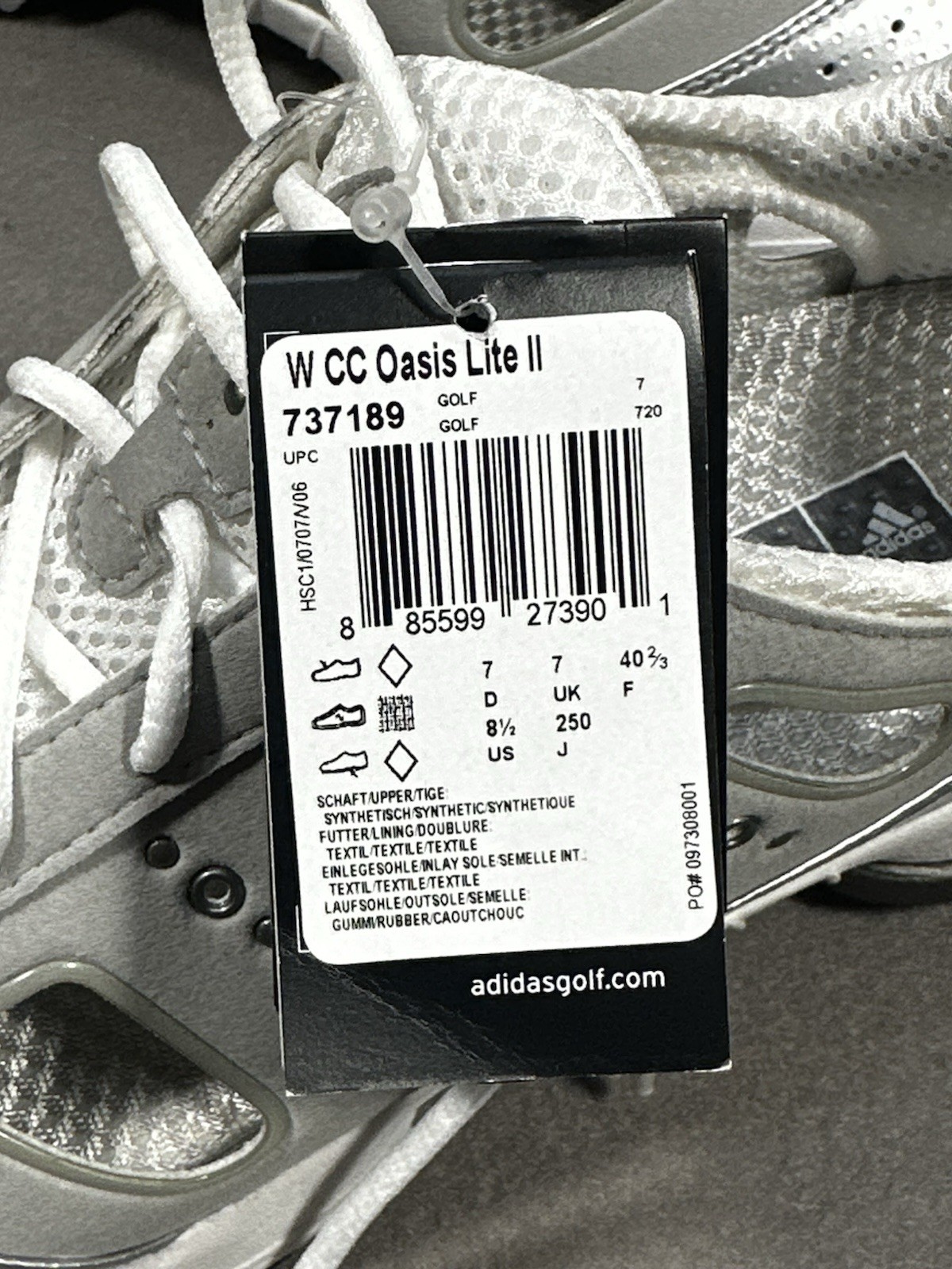 NWT Adidas ClimaCool Oasis Lite II Golf Shoes Silver Gray Women’s US 8.5