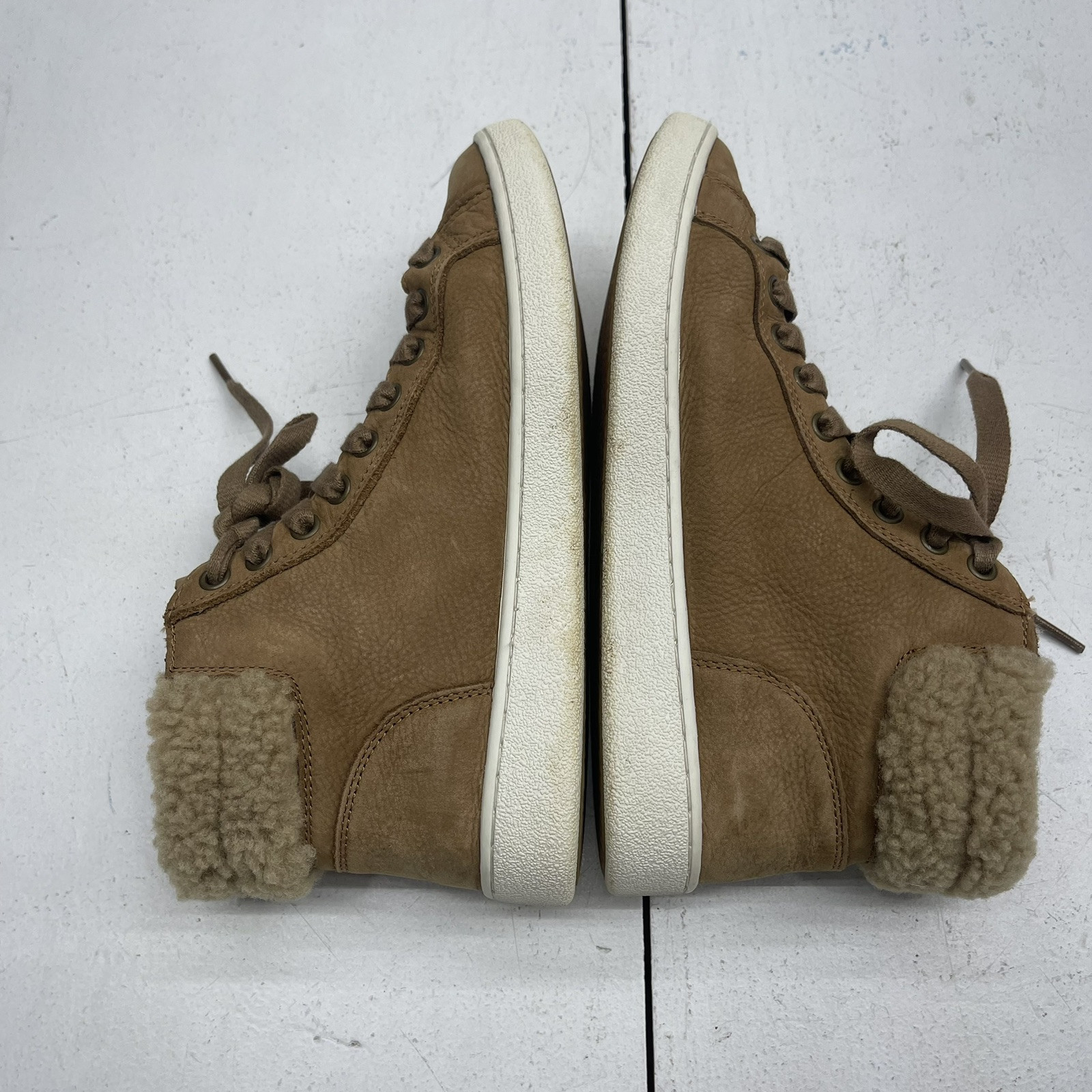 Ugg Olive 1019716 Chestnut Brown Leather High Top Lace Up Sneaker Women’s 7.5