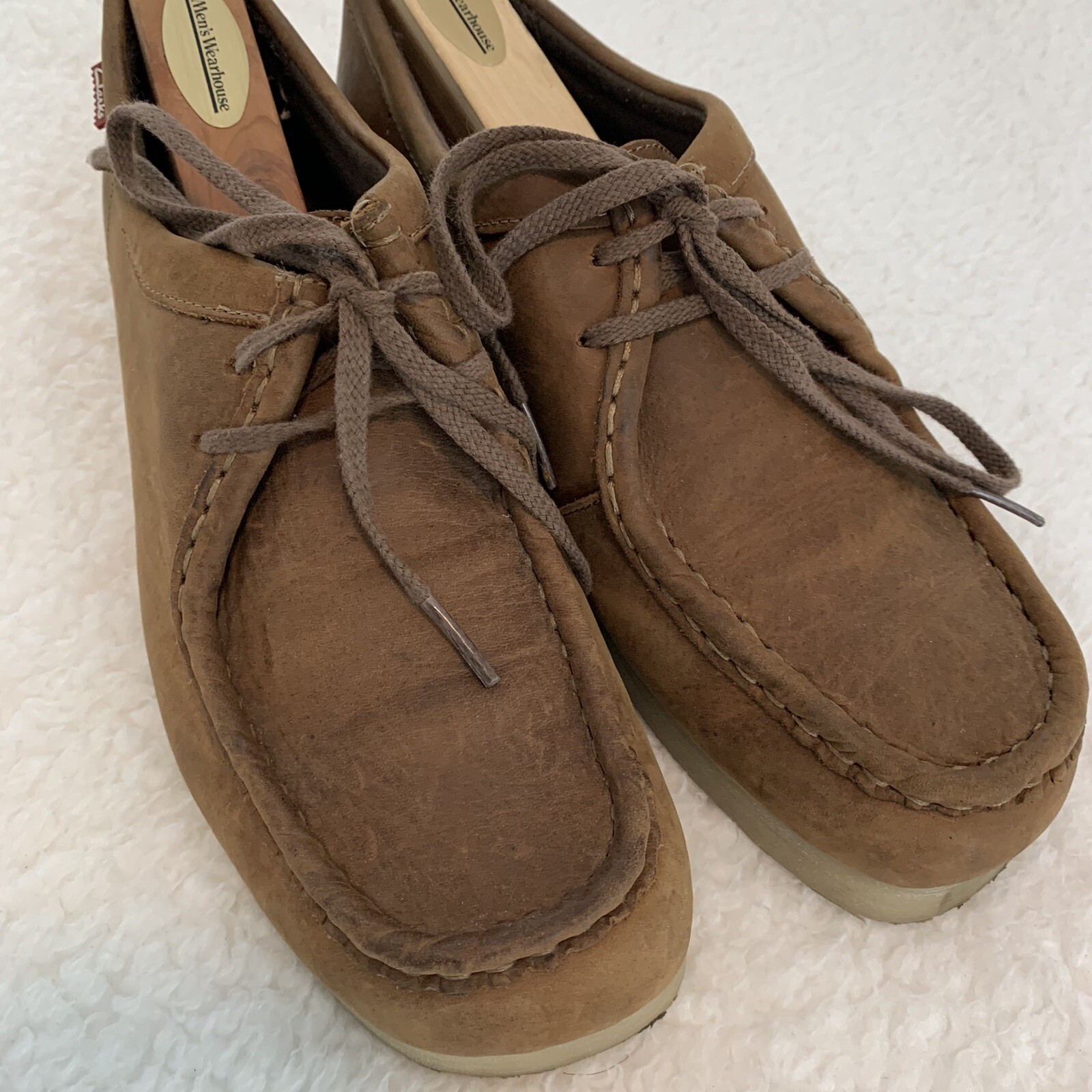 CLARKS DESERT CHUKKA WOMENS BROWN LEATHER CREPE SOLE SZ 8