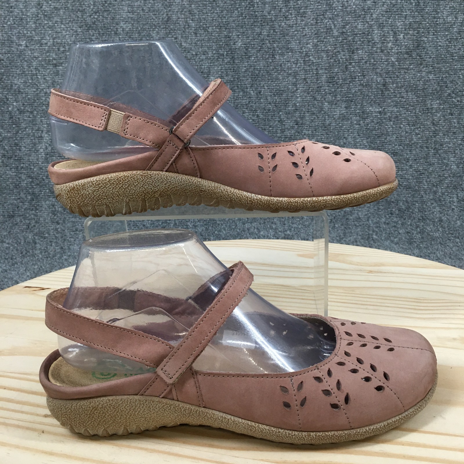 Naot Rari Mary Jane Shoes Womens 39 Comfort Hook & Loop Low Top Leather Mauve