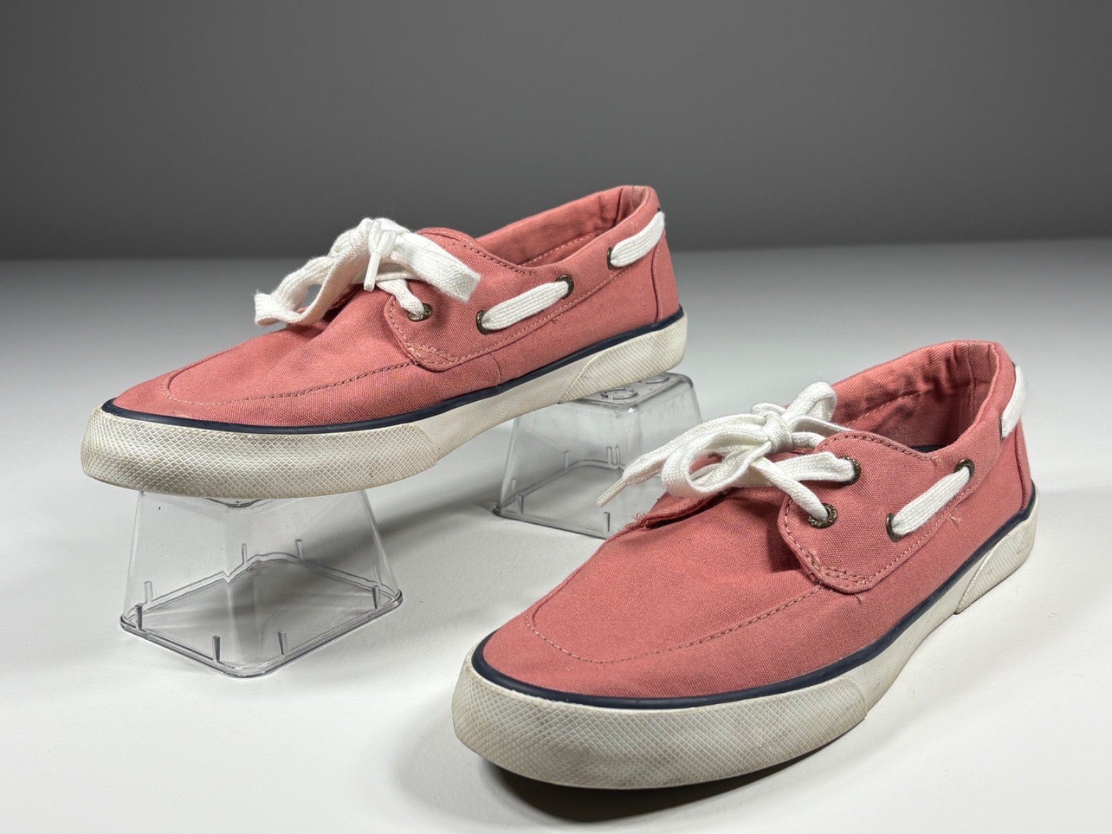 Sperry Top-Sider Sneakers Women 9.5 Pink Canvas Boat Casual Coastal Preppy