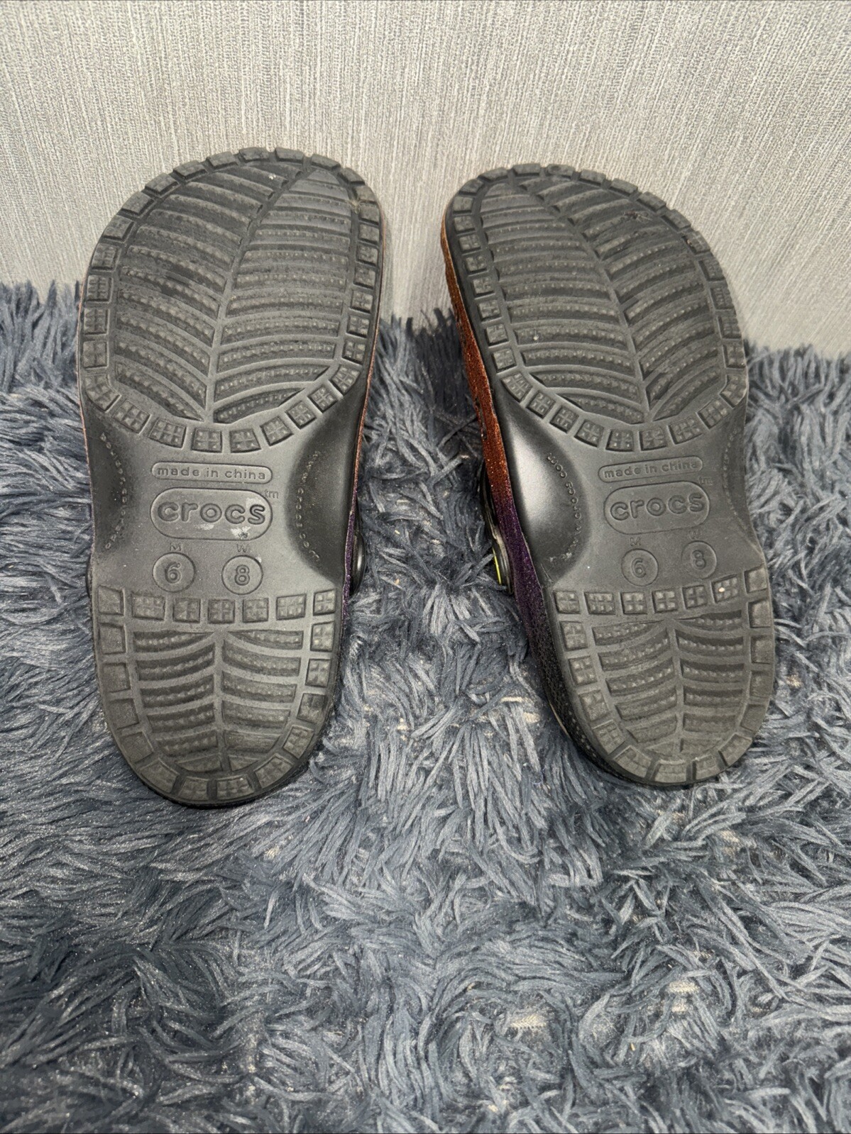 Hocus Pocus Crocs W6 M4 Glitter Halloween Clogs Orange Purple Spooky Sandals