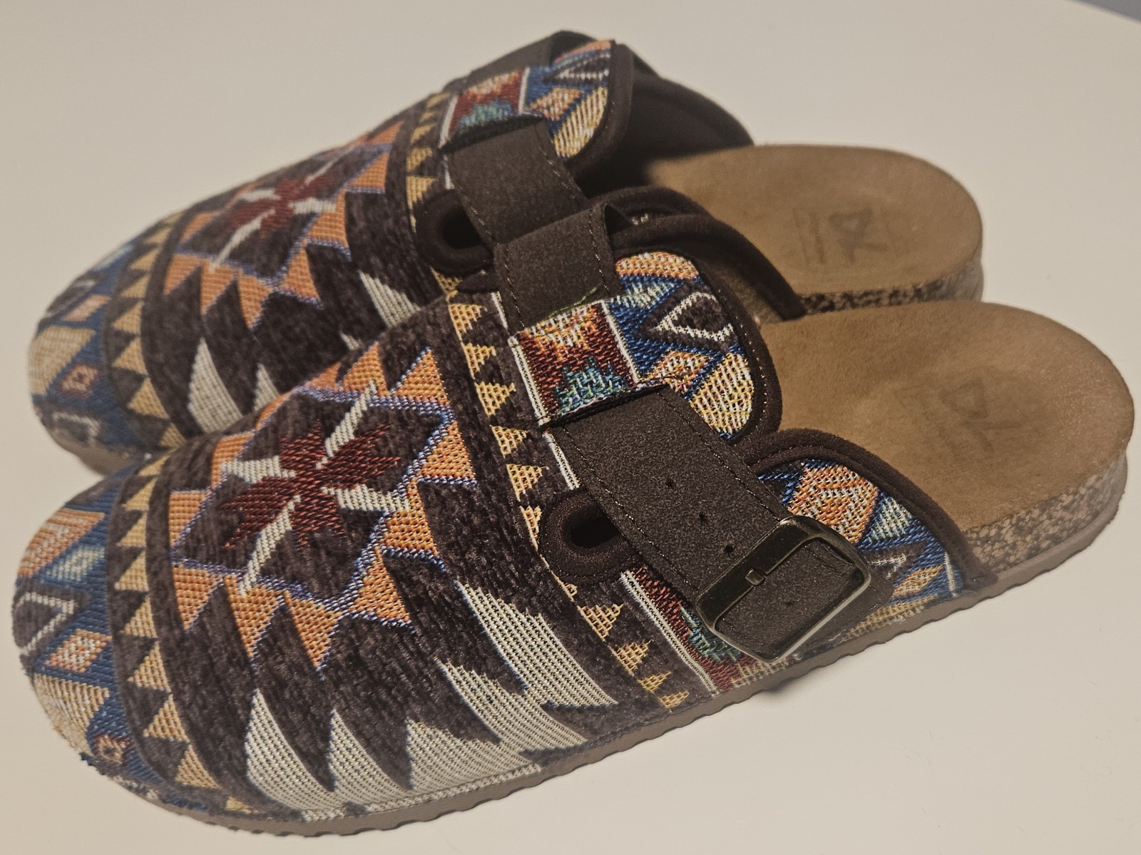 Dirty Laundry Bohemian Tapestry AZTEC Pattern Slide On Clogs Women 9.5