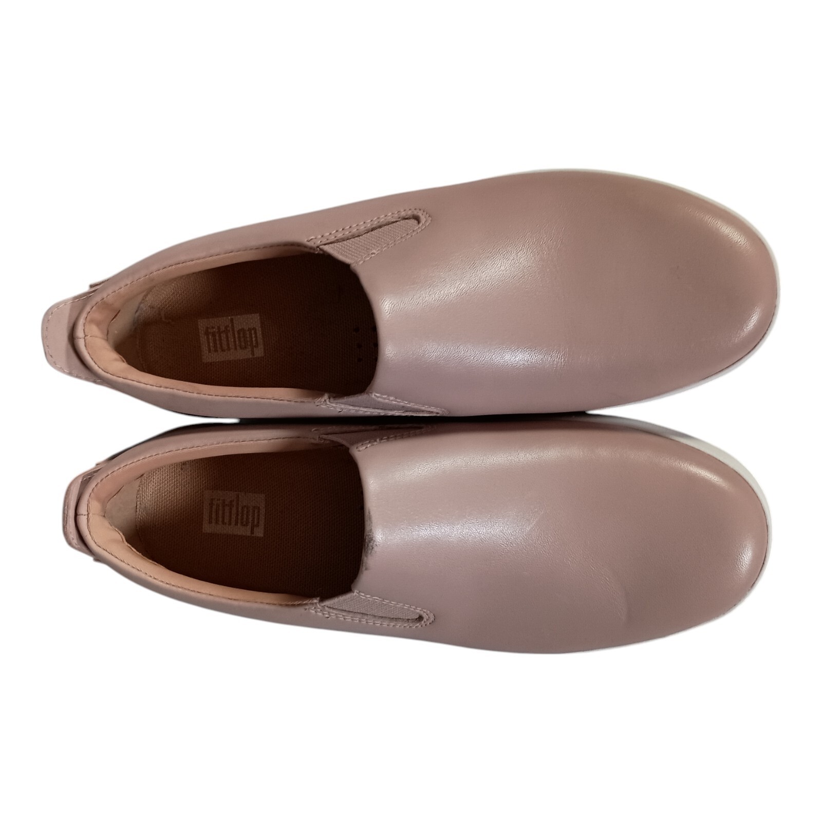 Fitflop Shoes 5 Womens Beige Sania Skates Leather Sneaker Flat Closed Toe Low