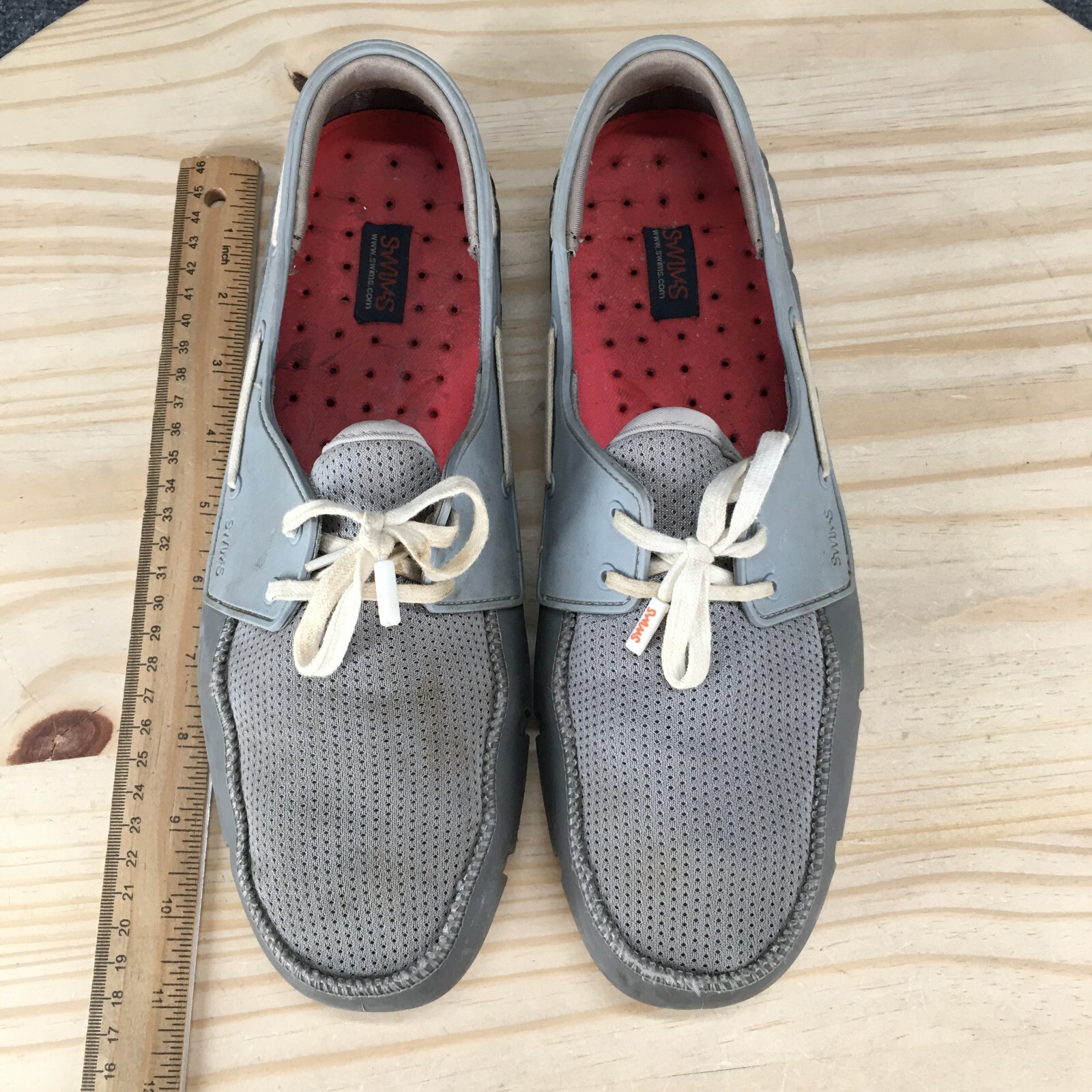 Swims Shoes Womens 9 Sport Loafers Gray Perforated Lace Up Comfort Casual Flats