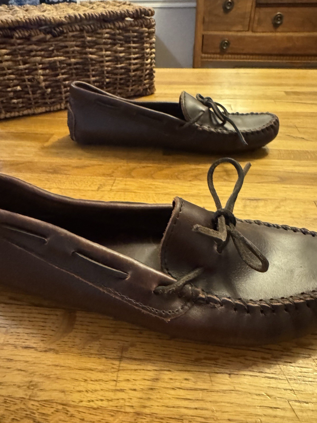 Minnetonka 100%Leather Comfort Moccasin Driving Shoes 698 Brown Women’s Size 9