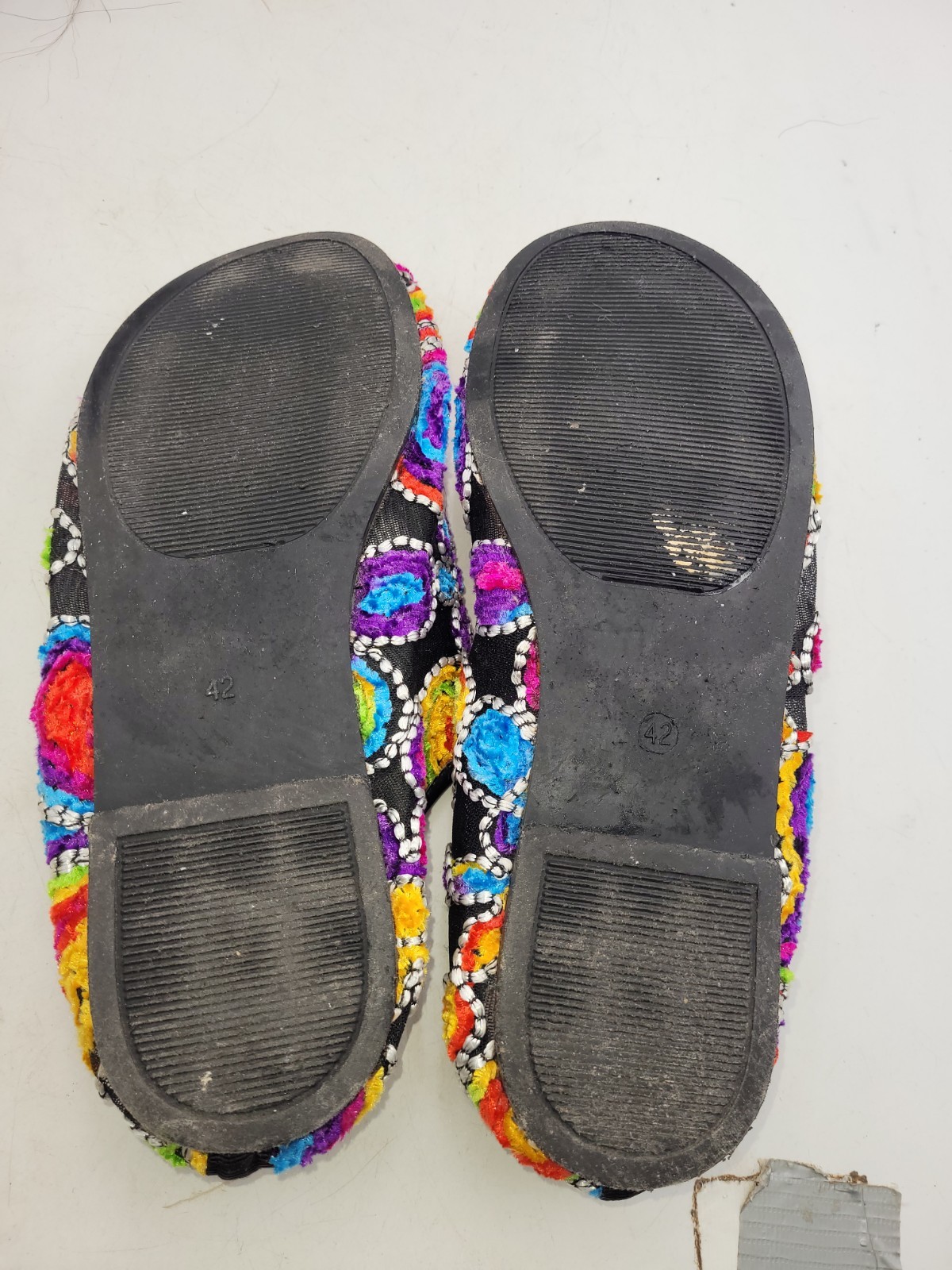 Boho Embroidered Floral Platform Slip On Shoes EU 42 US Women 11-11.5