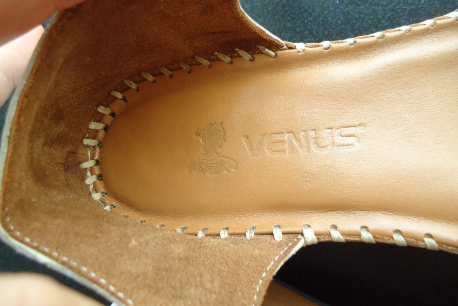 VENUS SAGE Wome’s Strap White Leather Shoes Size-9/39