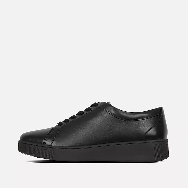 Fitflop Women’s Leather Sneaker Rally Comfort Shoes R29-090 All Black