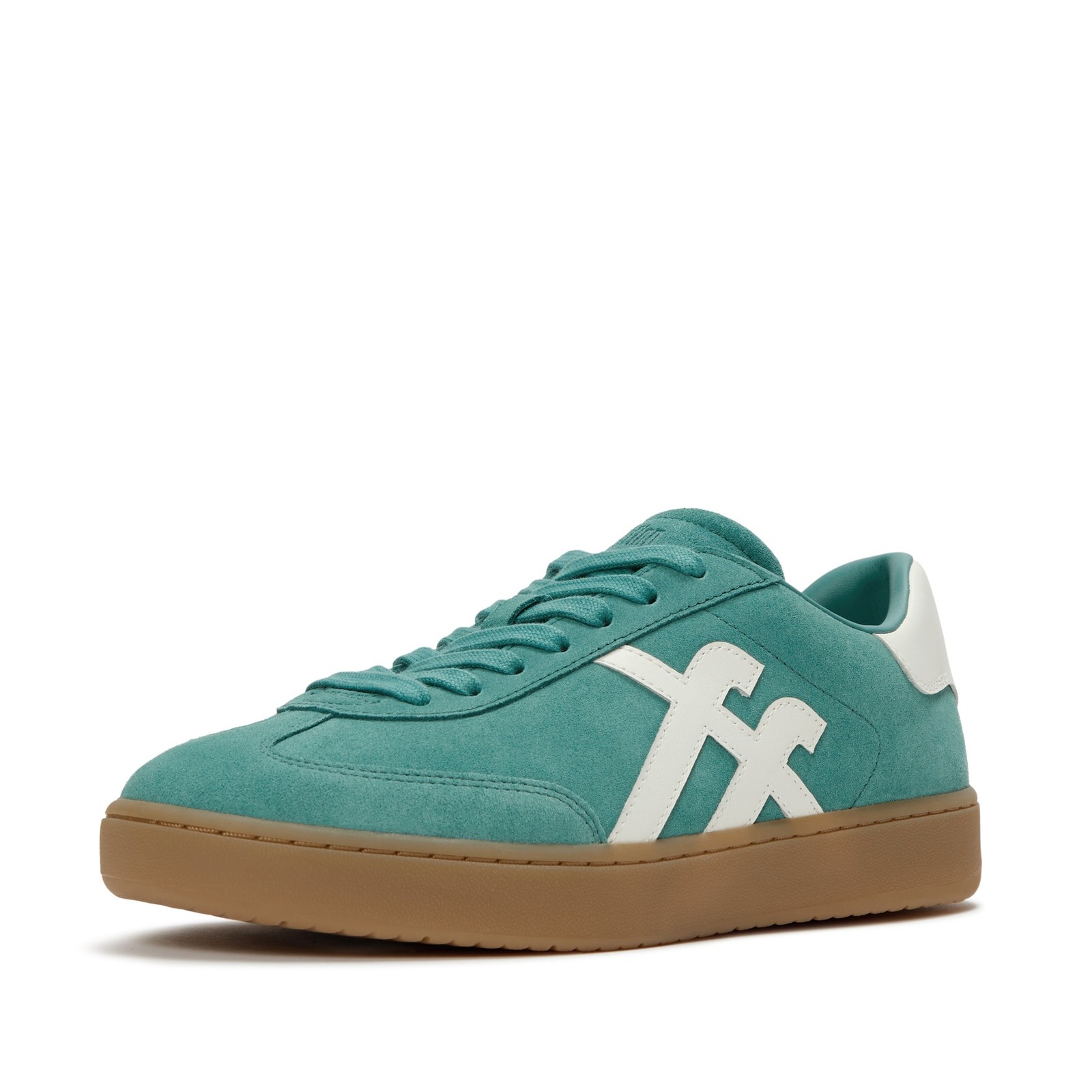 FITFLOP Women’s Dash T-Toe Teal/Urban White Suede Sneakers (A6I-E05)
