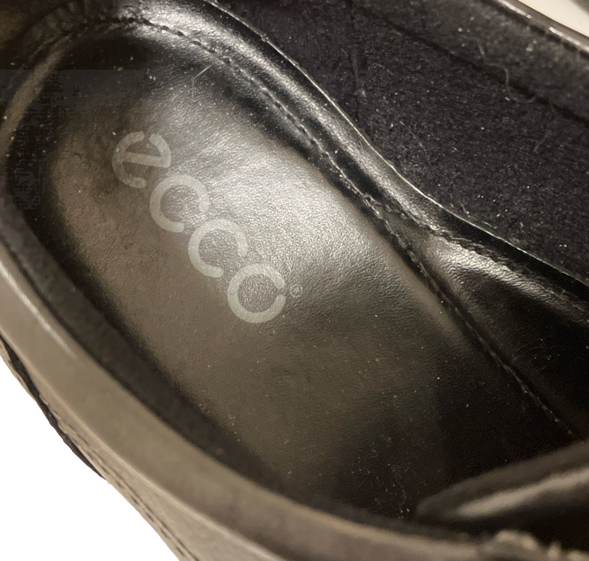 ECCO Women’s Hook And Loop Comfort Shoes Size 9 Black Leather Oxfords Sneaker 40