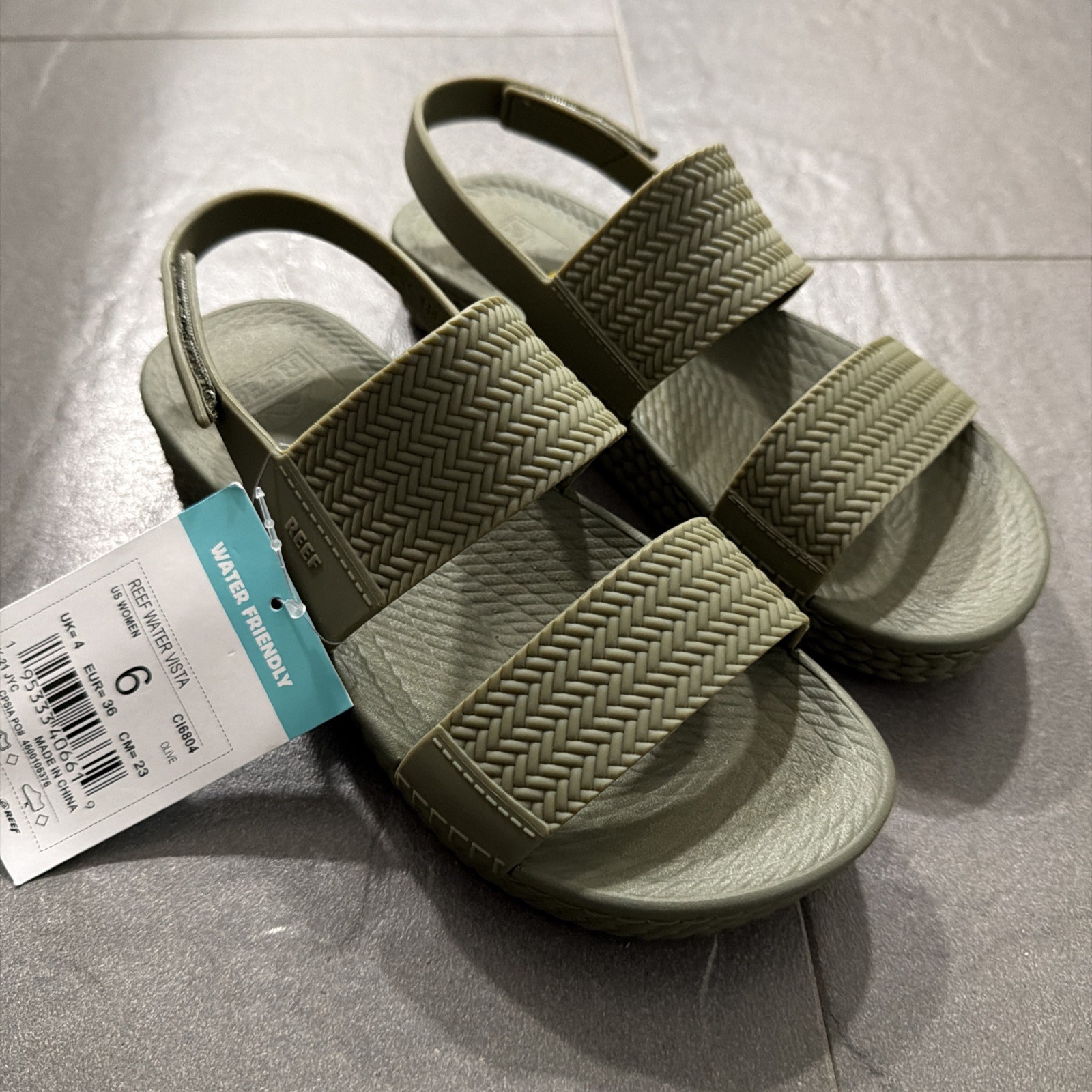 Reef Water Vista Sandals Womens Beach Outdoor Comfort Summer Olive Green Size 6