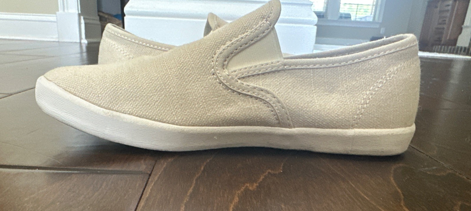 SeaVees Baja Slip On – Natural Vintage Washed Linen – Women’s 6.5