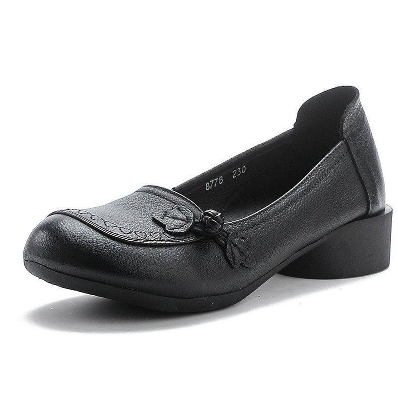 Women Slip On Loafers Vinatge Knot Low Heel Comfort Casual Working Mom Shoes