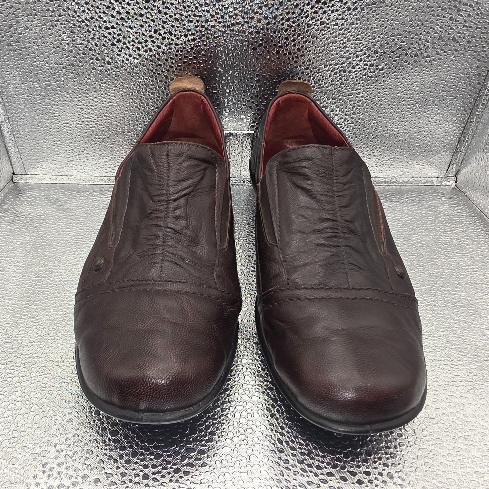 Romika Slip On Loafers 39 US 8.5 Women Cassie Leather Comfort Shoes Brown