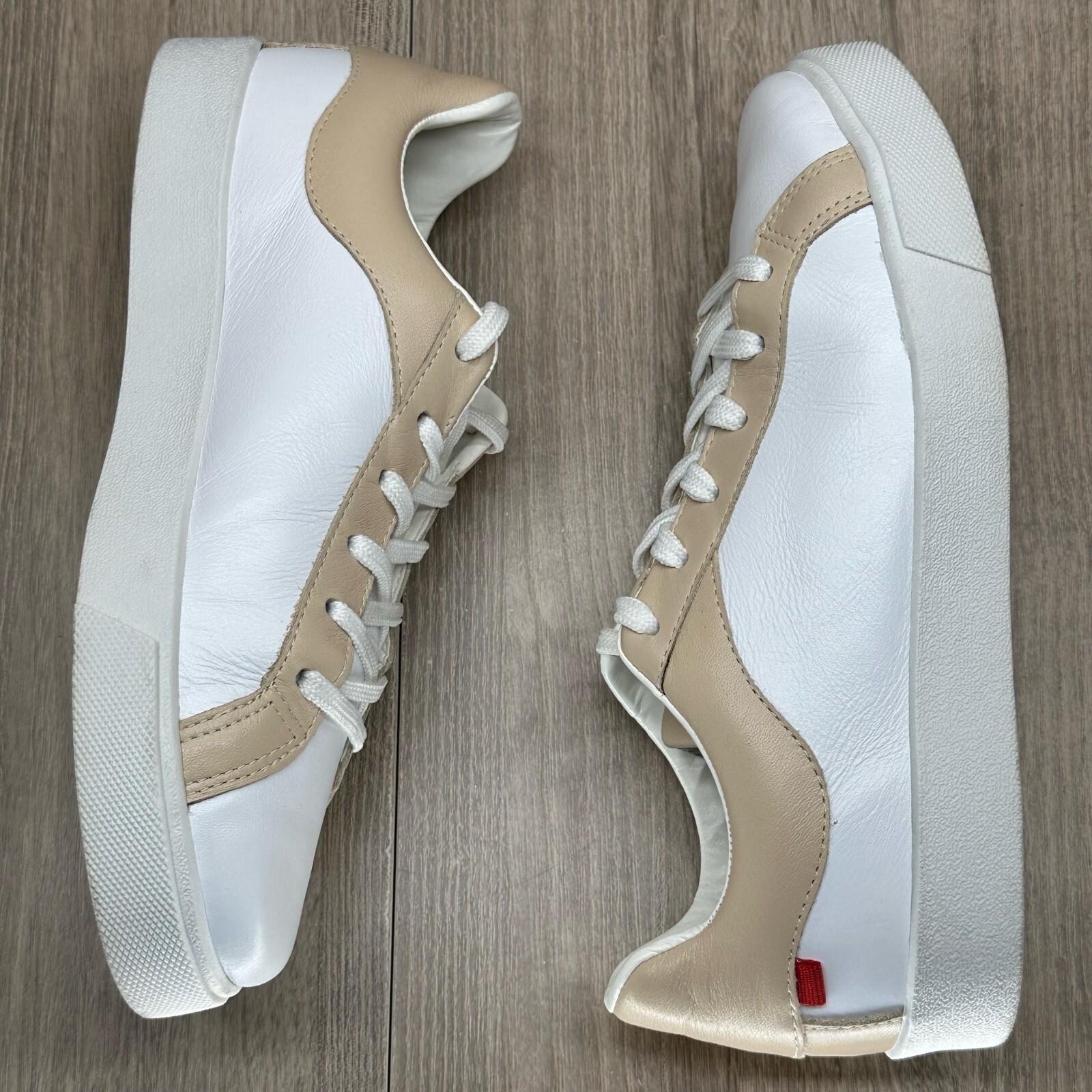 Marc Joseph New York Shoes Womens Sz 7 Rockefeller Plaza Sneakers White Beige