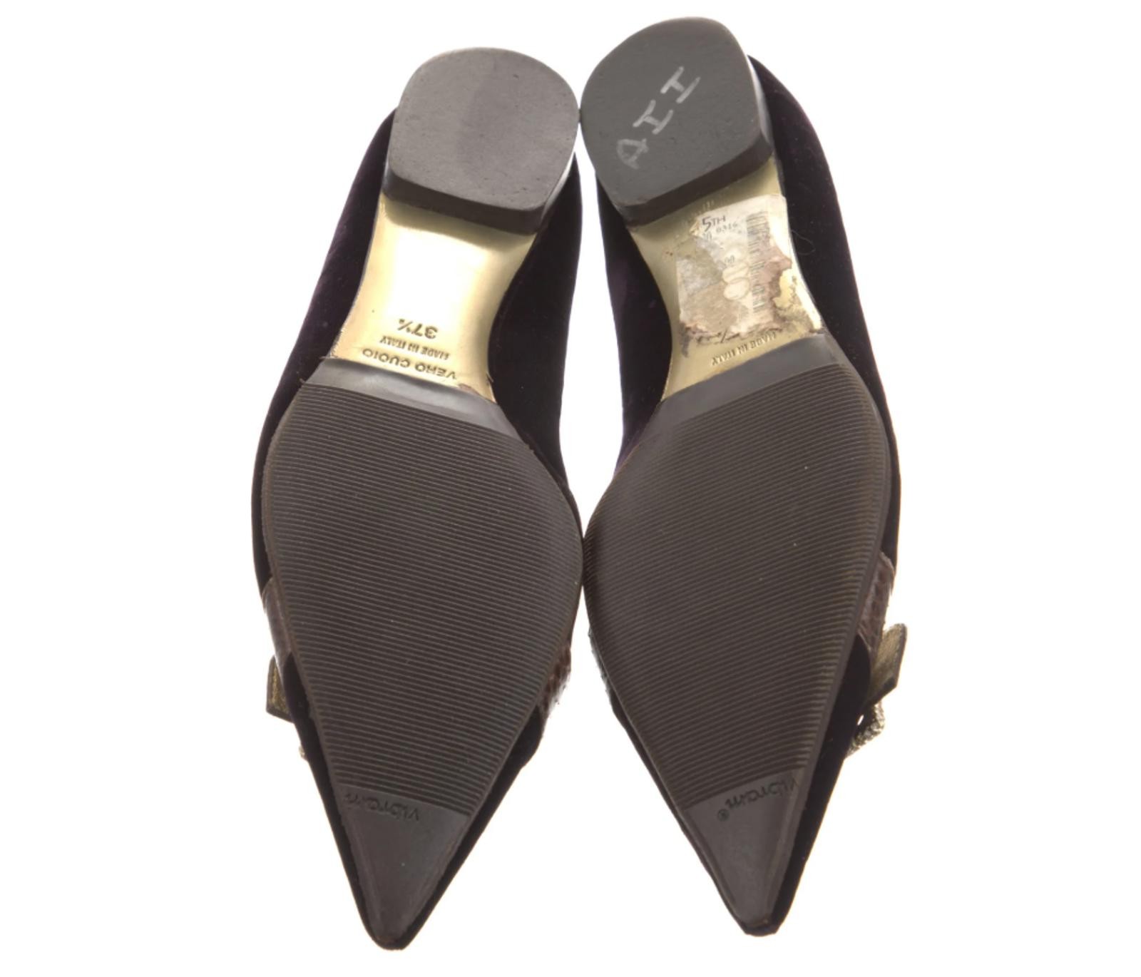 Dolce & Gabbana Purple Velvet Flats, Sz IT 37.5 US 6.5