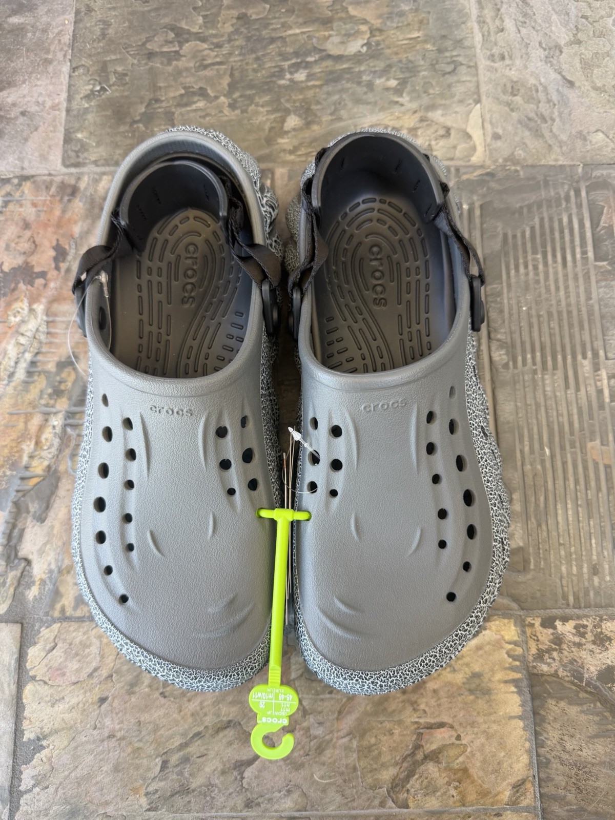 Size 11 – CROCS Echo Crackle Mens Womens Clog Slate Grey 211630-0DA