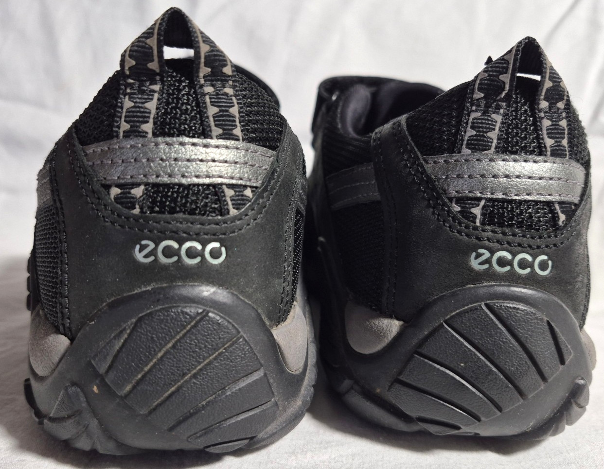 ECCO Women’s Black Grey Mary Jane Receptor Comfort Sandals Shoes US 8-8.5 EU 39L