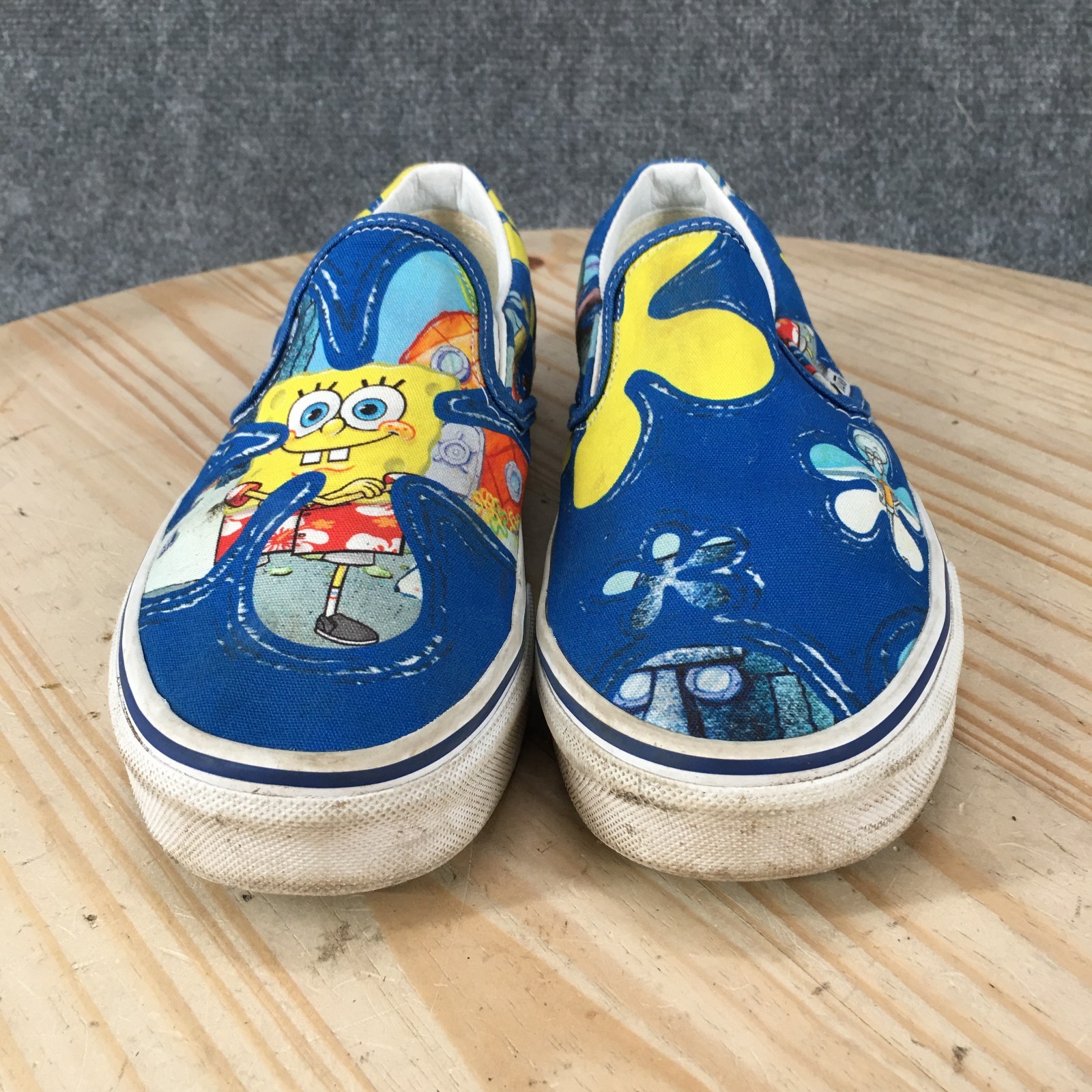 Vans Shoes Mens 5.5 Womens 7 SpongeBob SquarePants Slip On Sneakers Blue Multi