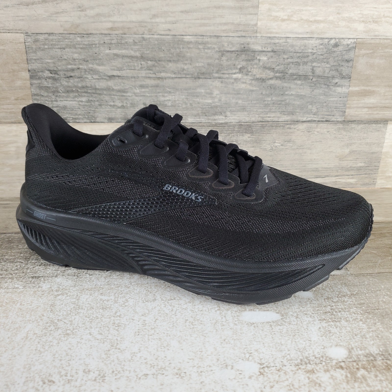 Brooks Ghost 17 Womens Shoes Sz 9 2E Running Black Ebony Mesh Lace Up Sneakers