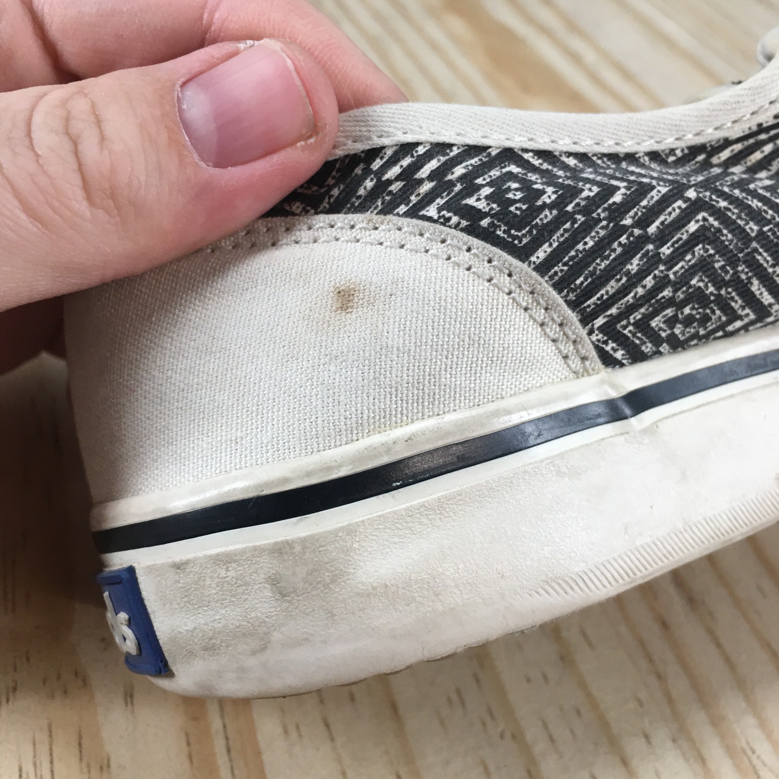 Keds Shoes Womens 8 Geometric Print Casual Sneakers Black Canvas Low WF48285