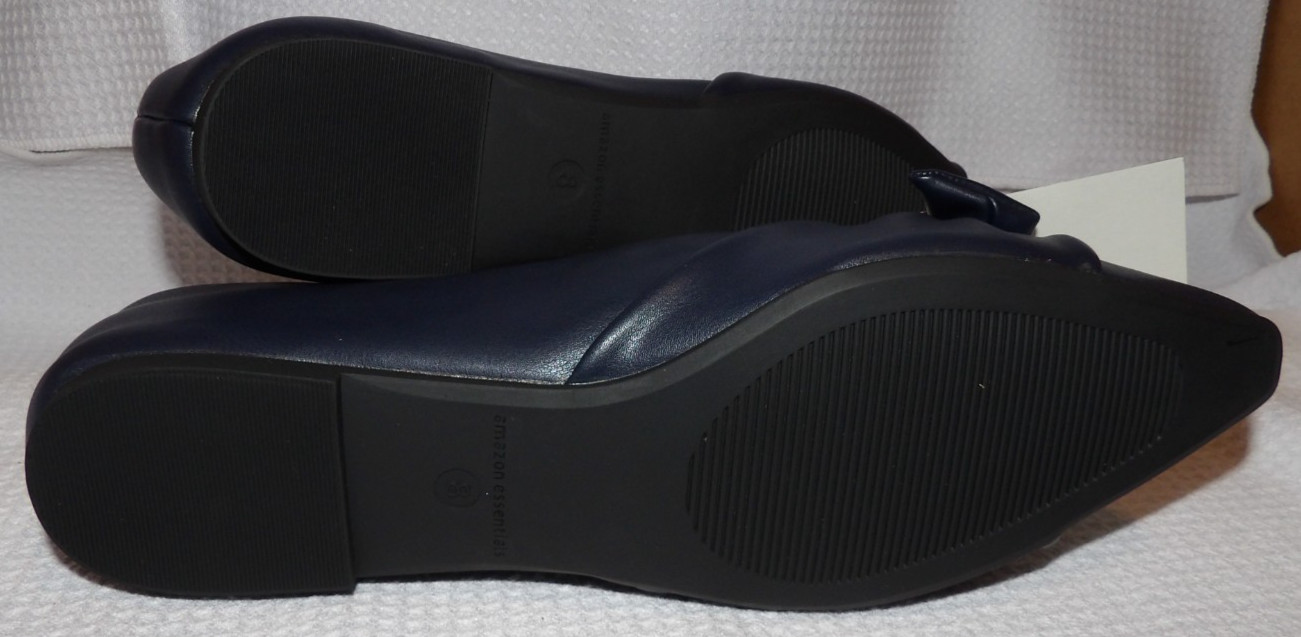 Amazon Essentials Navy Bow Pointed Toe Flats Women’s Size 8 Marine NWB