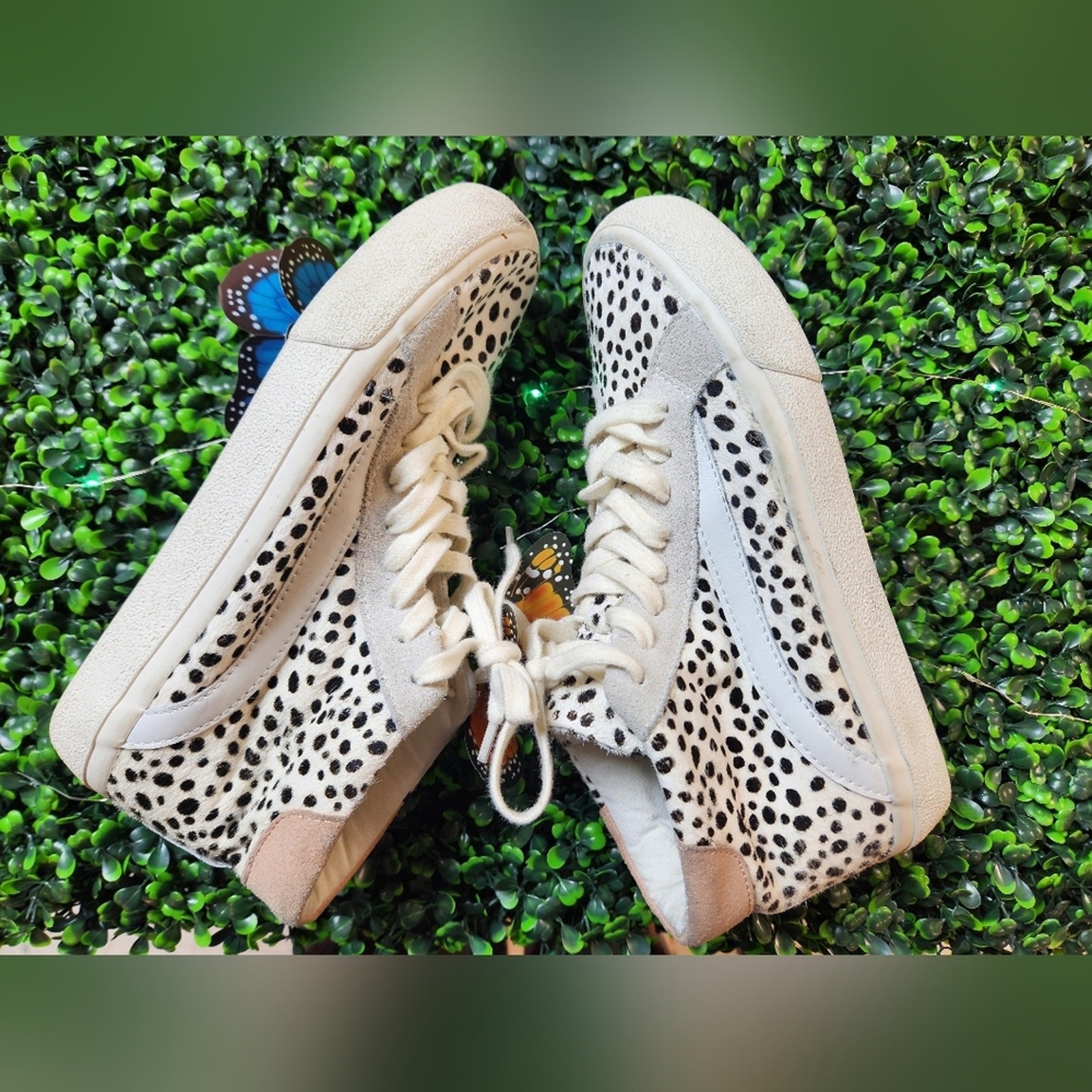 Sidewalk High-Top Sneakers in Spotted Calf Hair