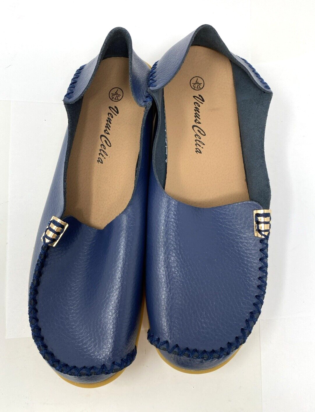 Venus Celia Navy Blue Leather Slip On Shoes Size 7M