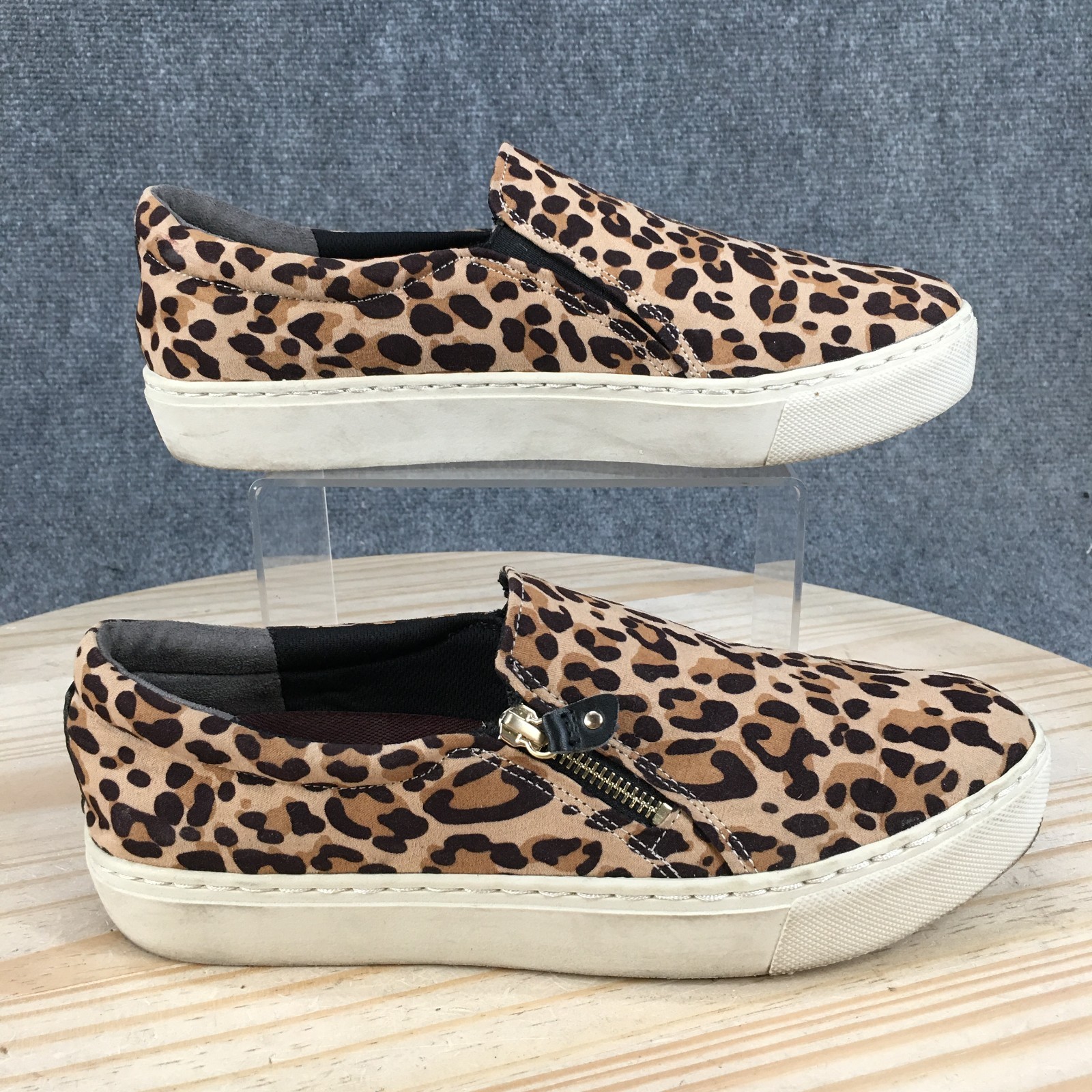 Dr. Scholls Nova Shoes Womens 11 M Slip On Sneakers Casual Leopard Print Brown