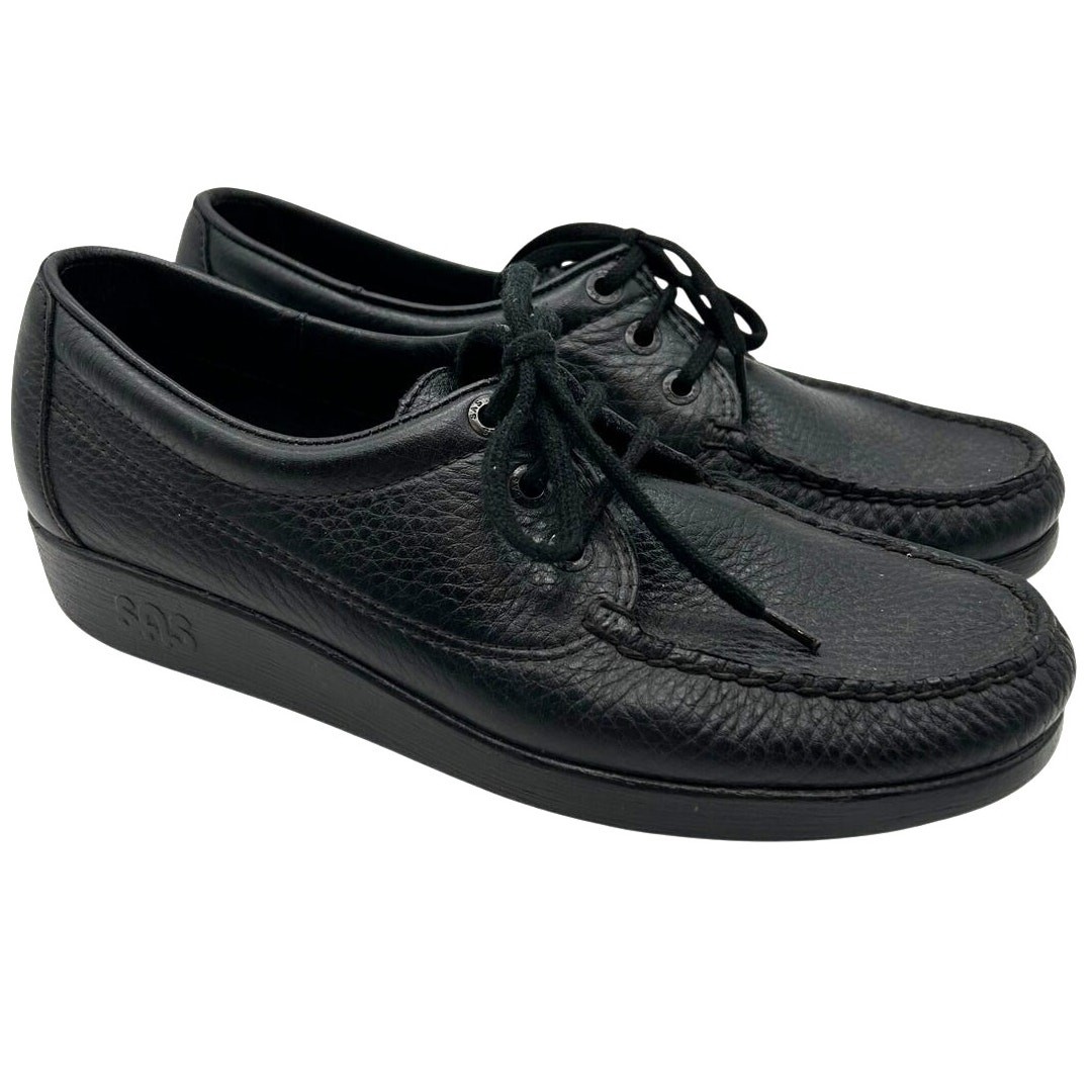 SAS Tripad Comfort Black Leather Hand-Sewn Orthopedic Walking Shoes Size 8.5 N